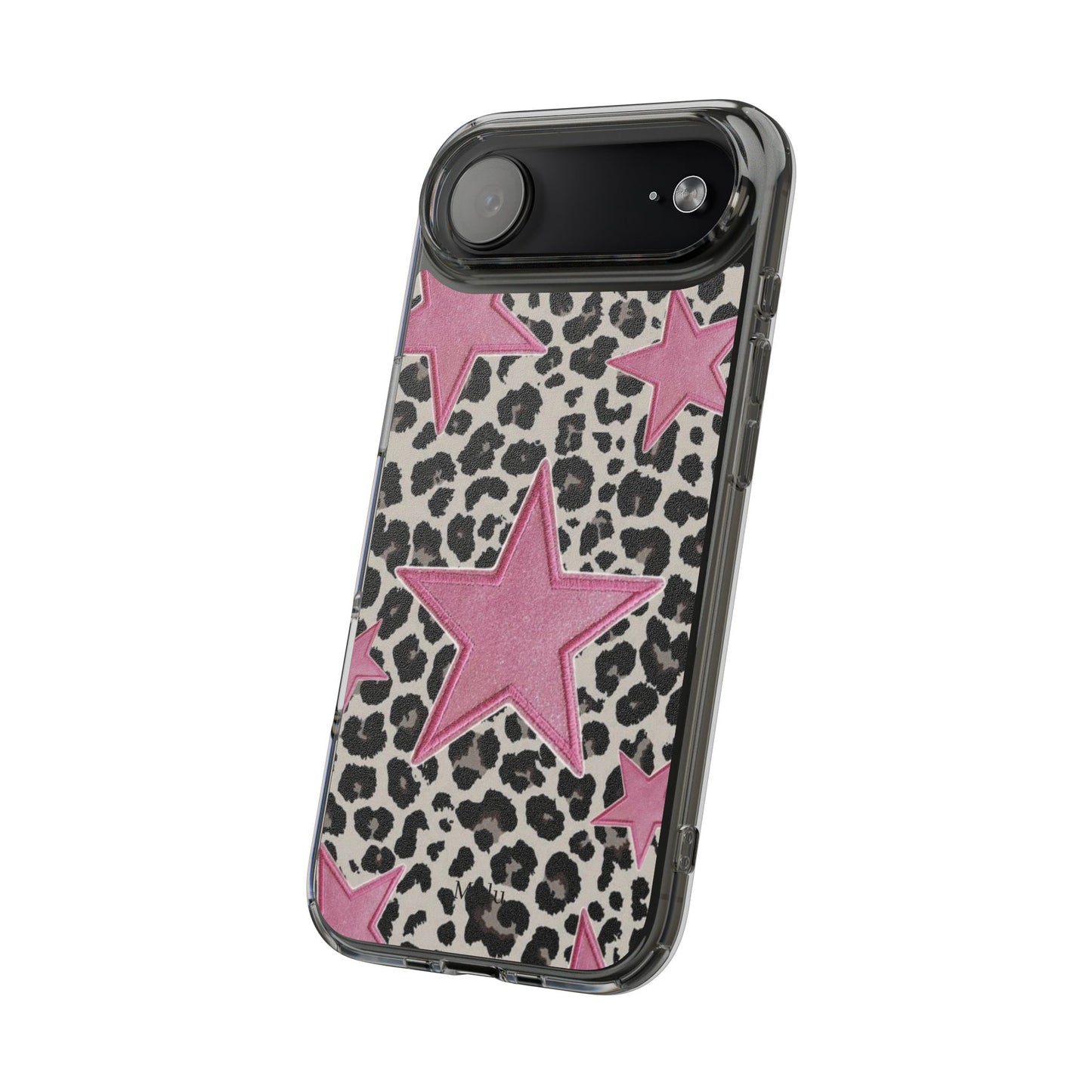 Pink Star Leopard Clear Impact Phone Case