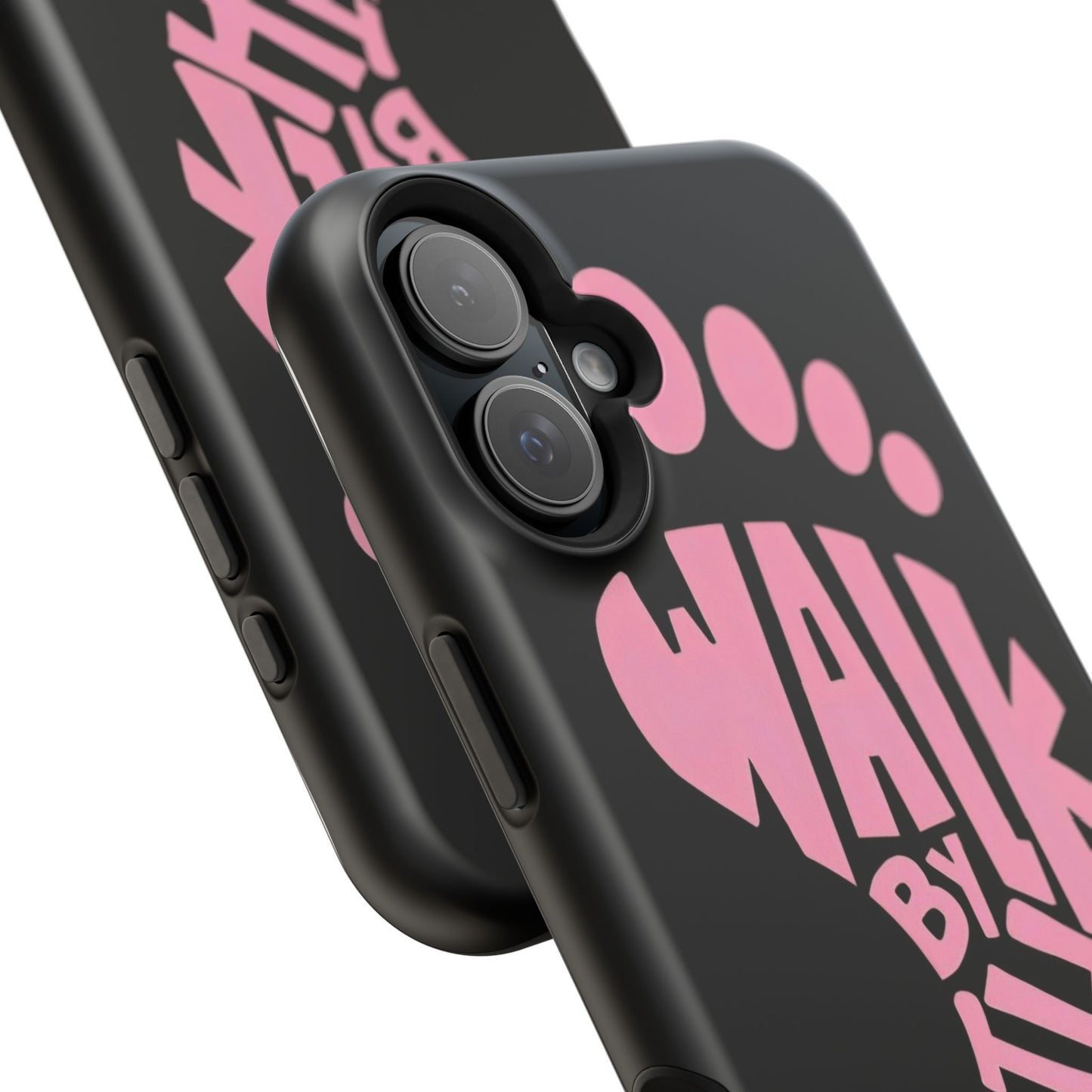 Phone Case — "Walk By Faith" Pink Footprint Magnetic Impact-Resistant Case