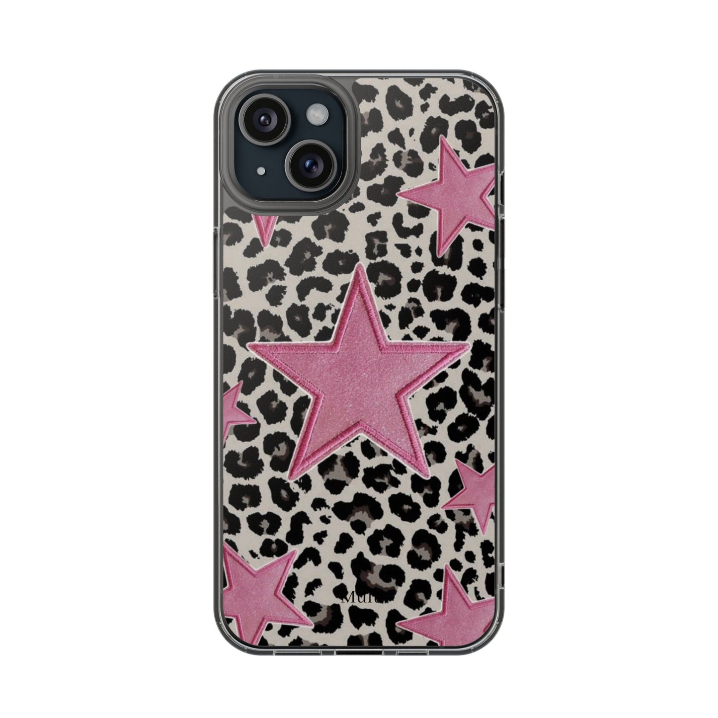 Pink Star Leopard Clear Impact Phone Case
