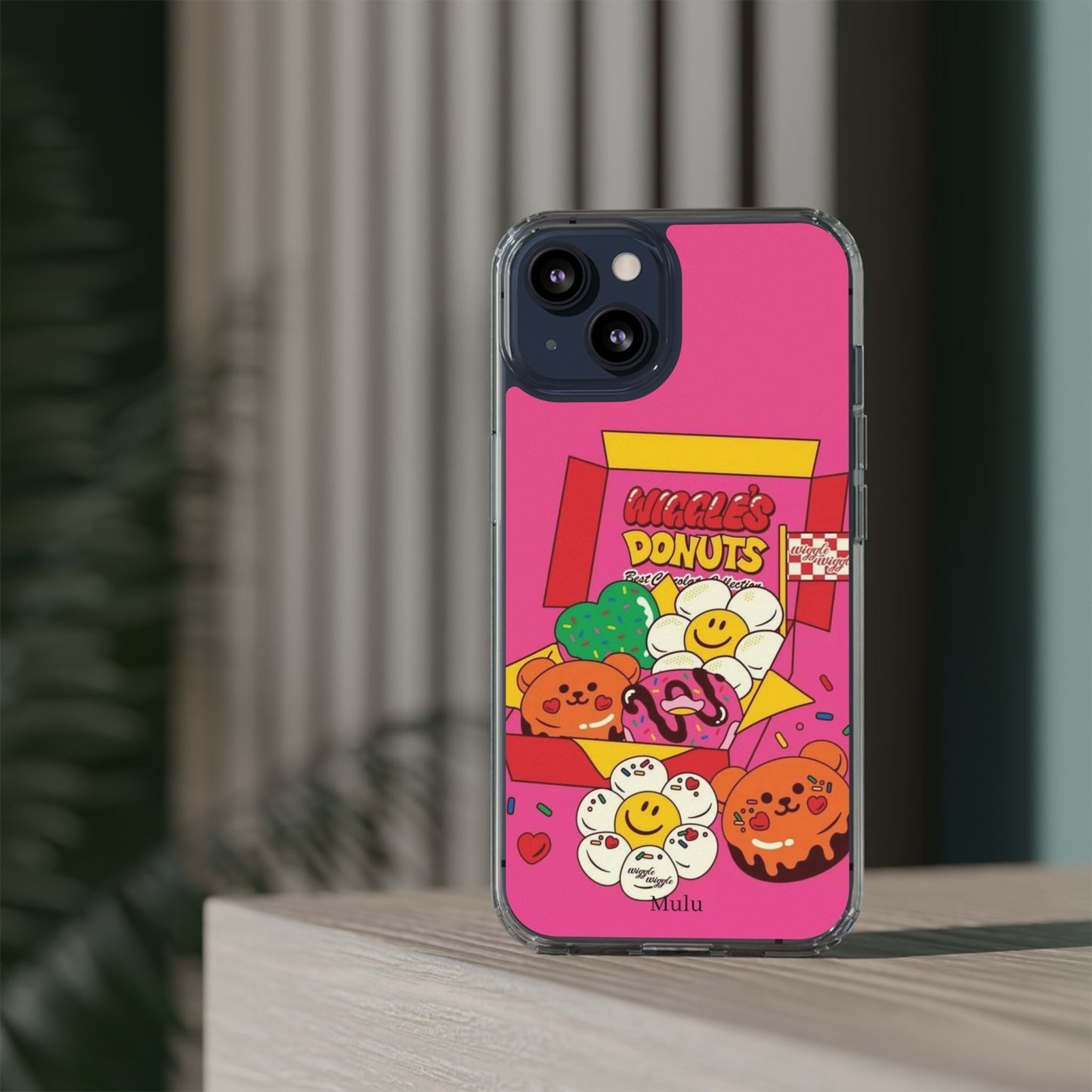 Donut Box Cute Phone Case — Clear Impact‑Resistant iPhone Cover with Smiling Donuts