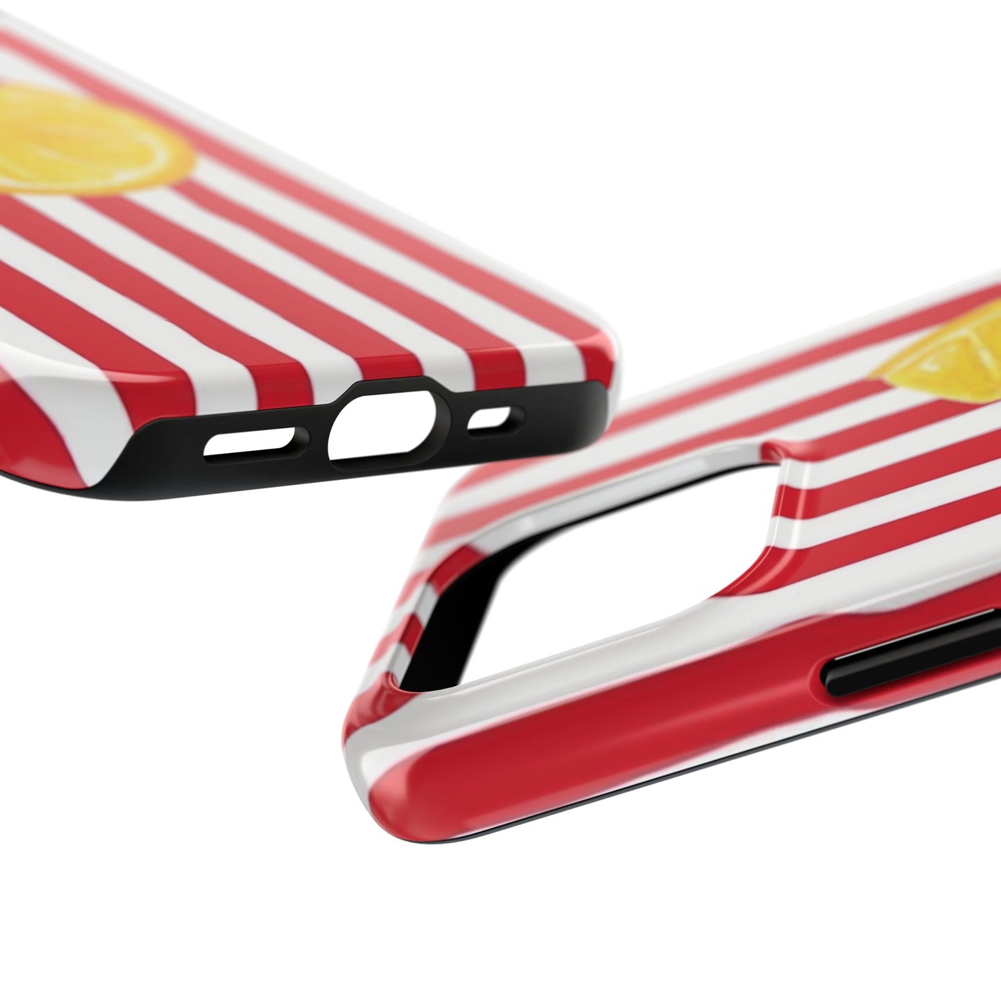 Lemon Slice Red & White Stripe Tough Phone Case