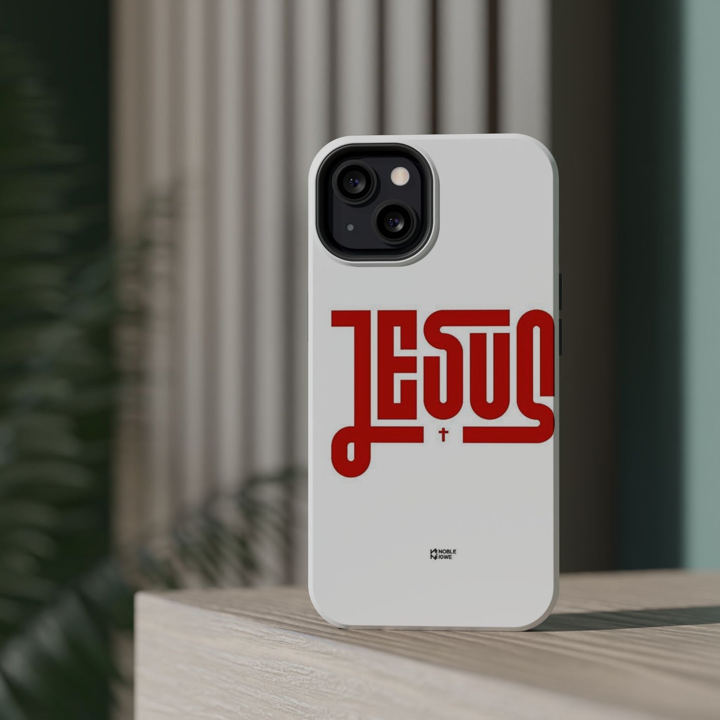 Jesus Magnetic Impact‑Resistant Phone Case — Bold Red Script Christian iPhone Cover
