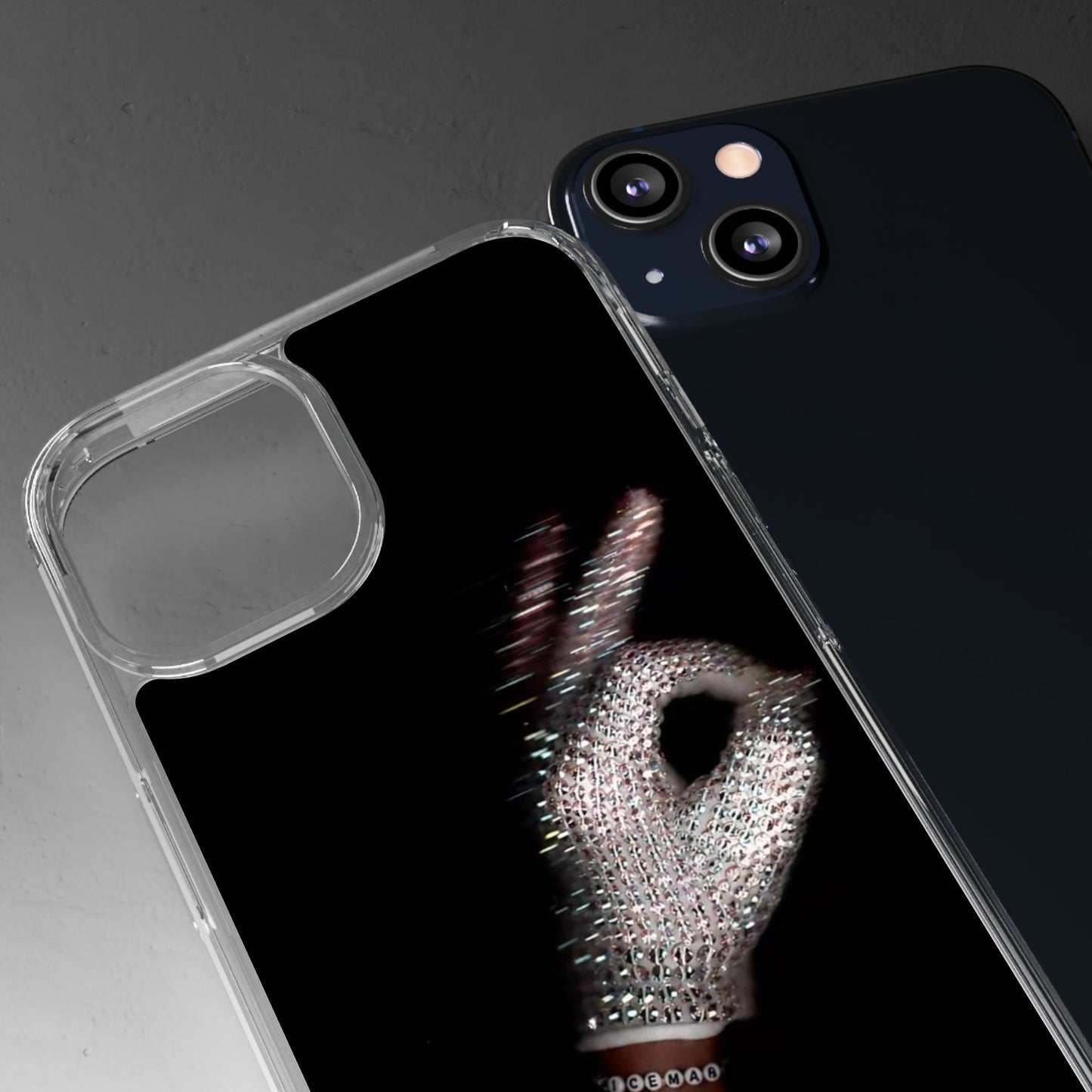 Diamond Glove OK Hand Clear Phone Case