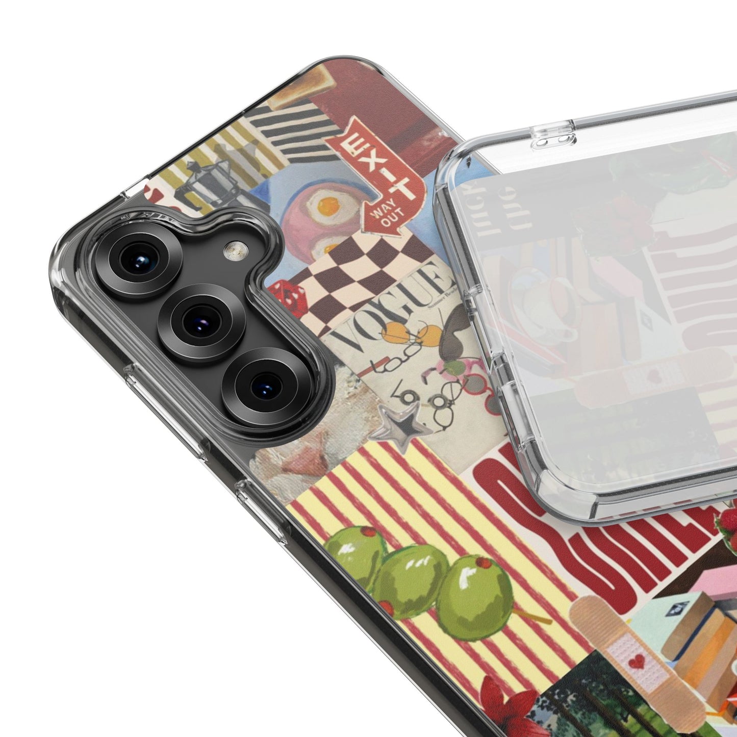 Collage Vintage Aesthetic Clear Impact-Resistant Phone Case