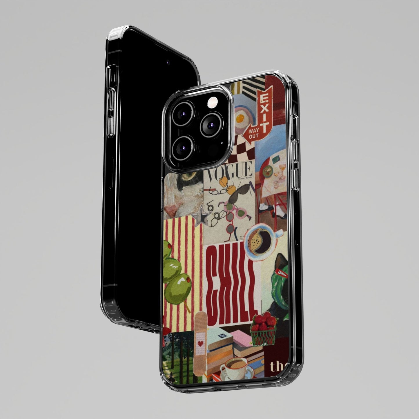Collage Vintage Aesthetic Clear Impact-Resistant Phone Case