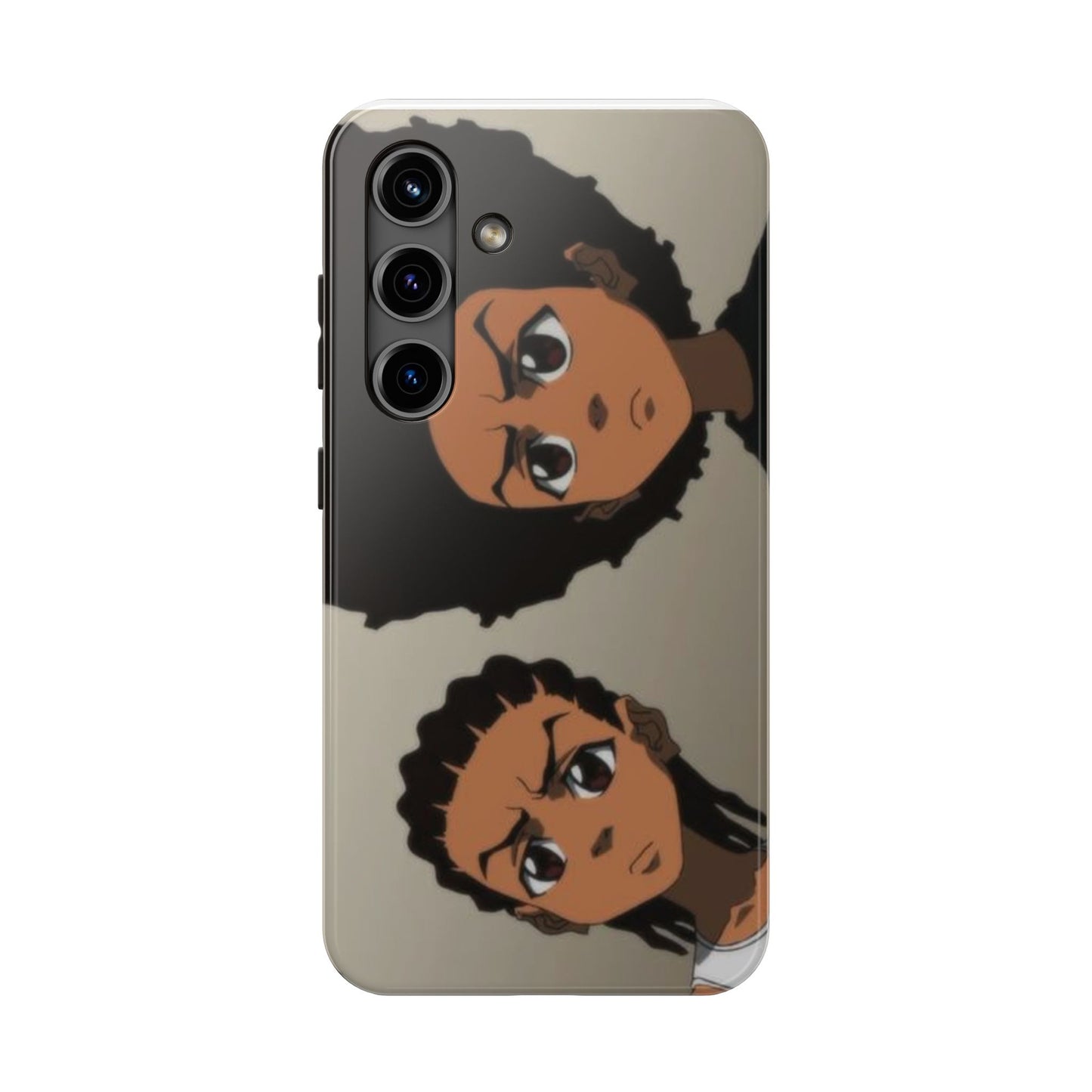 Tough Phone Case — Afro Anime Duo Face Design, Protective Shockproof Cover