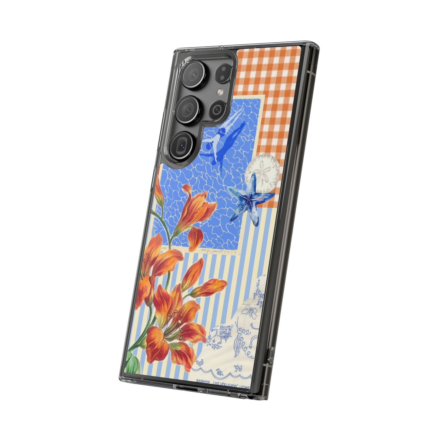 Floral Patchwork Clear Impact-Resistant Phone Case