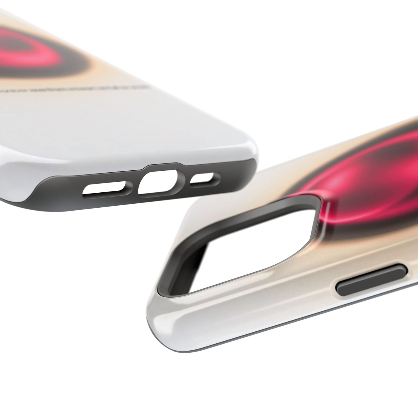 Protective Phone Case — Red Pearl Heart Design with 'You deserve a forever love' Text