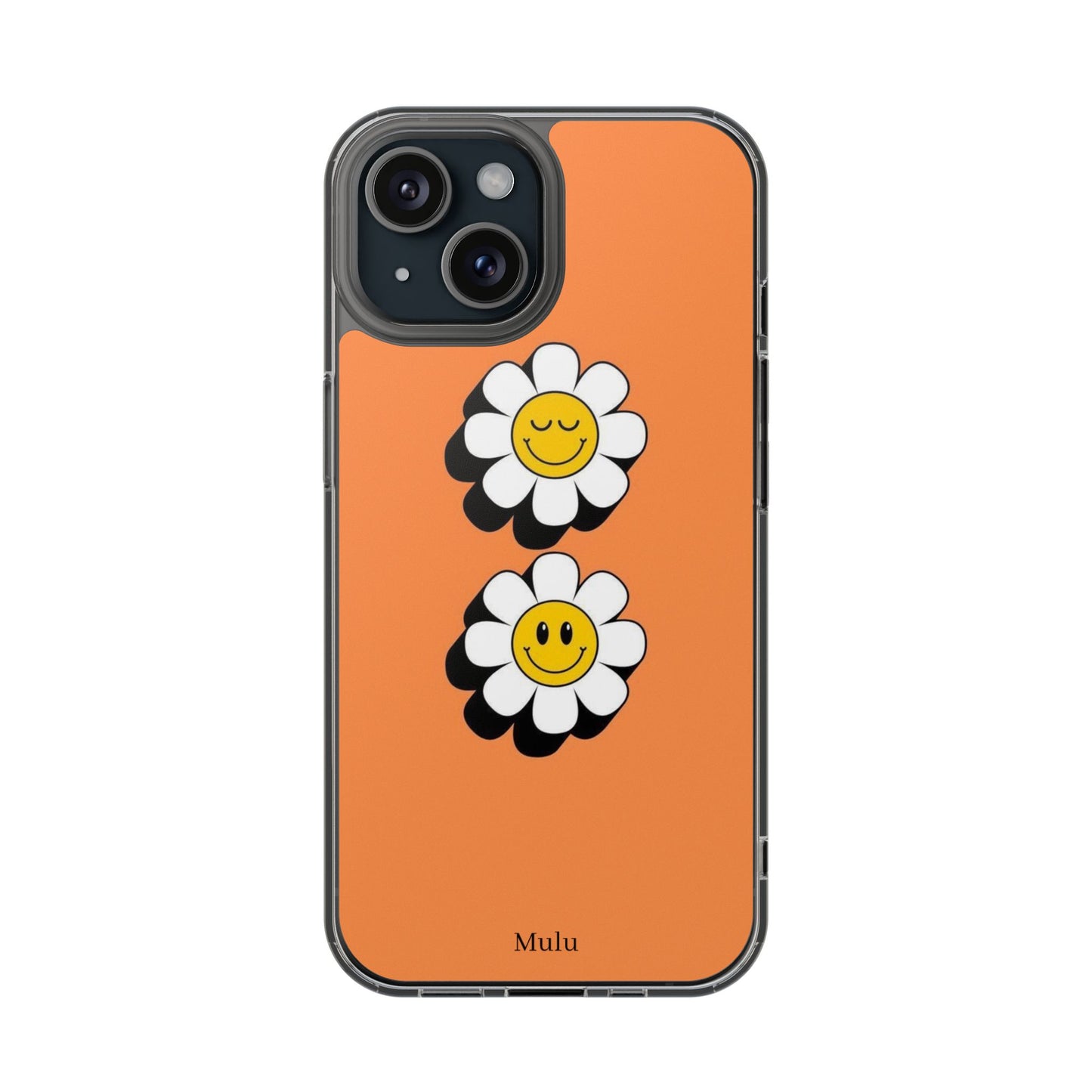 Phone Case — Orange Smiley Daisy Clear Impact‑Resistant Case