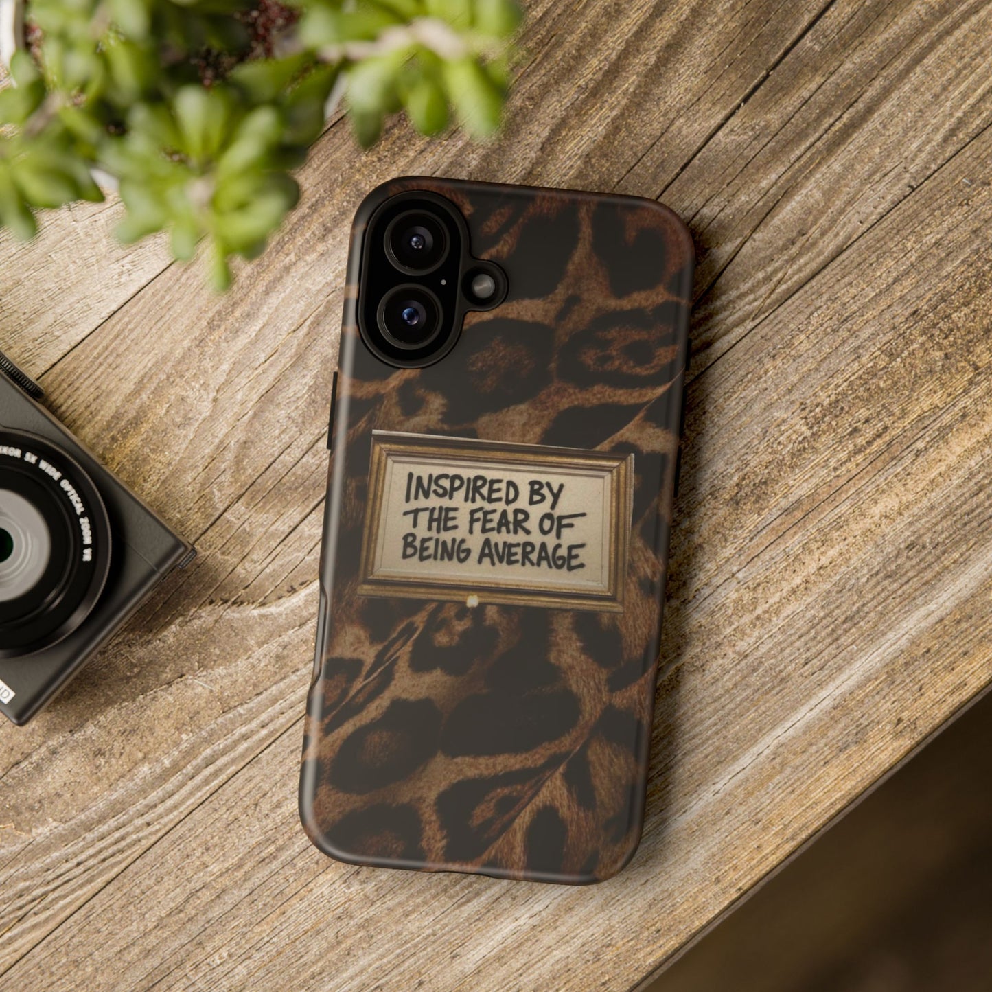 Leopard 'Inspired by the Fear of Being Average' Phone Case