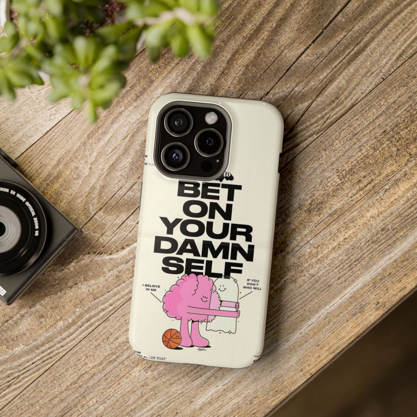 Magnetic Impact-Resistant Case — "Bet On Your Damn Self" Motivational Phone Cover