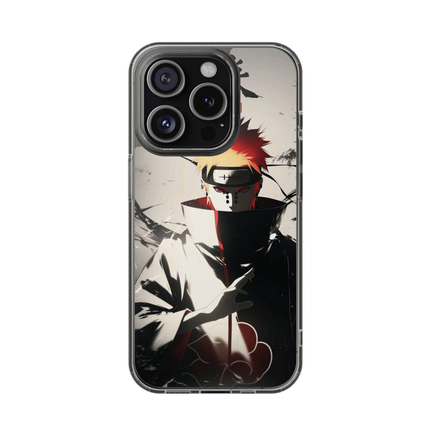 Clear Impact-Resistant Phone Case — Anime Akatsuki Shadow Design