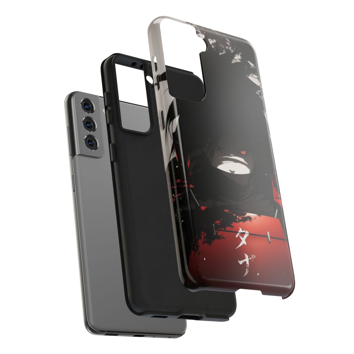 Anime Dark Ninja Phone Case — Red Eye Silhouette Tough Phone Case