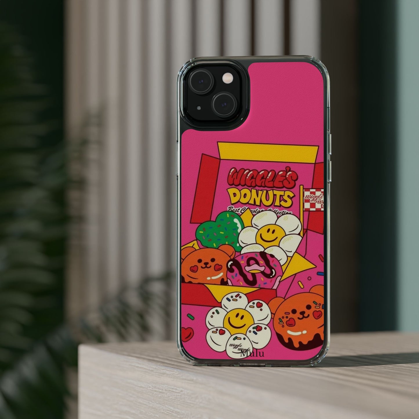 Donut Box Cute Phone Case — Clear Impact‑Resistant iPhone Cover with Smiling Donuts