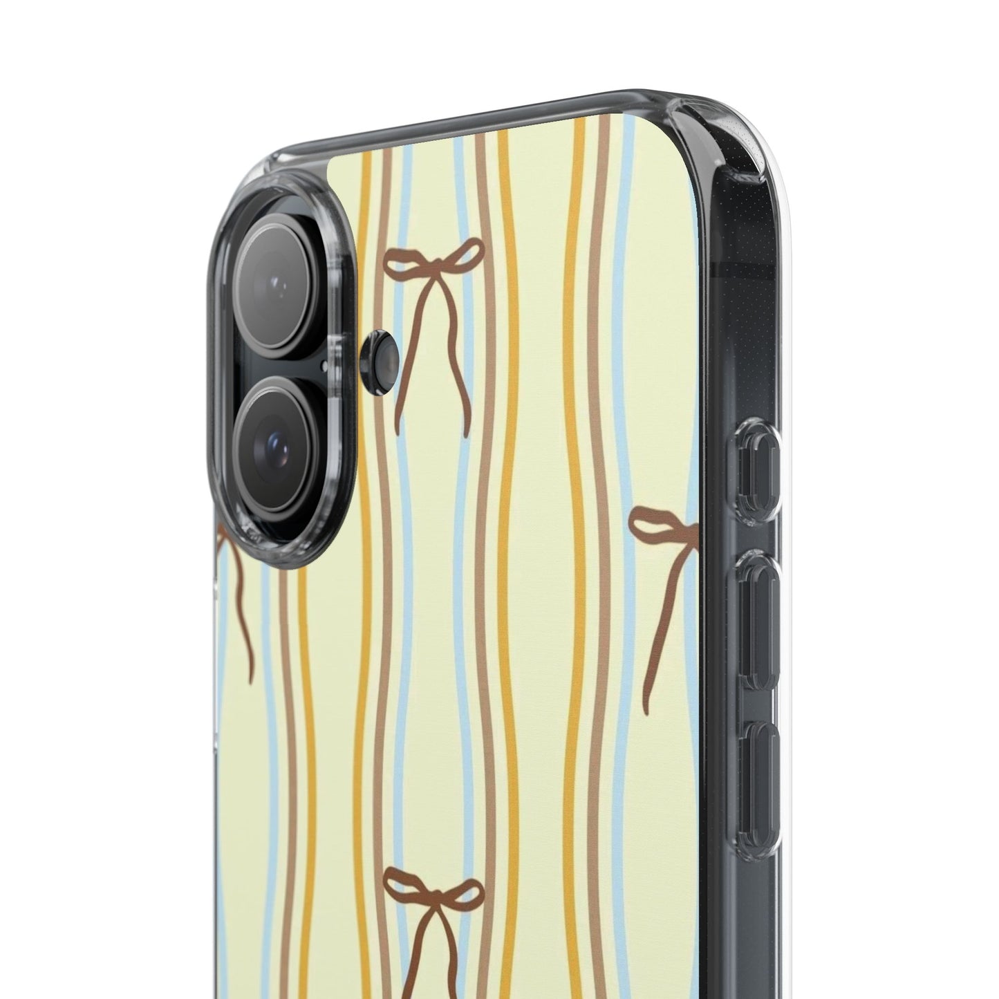 Ballet Ribbon Stripe Clear Impact Phone Case — Pastel Yellow Protective Cover