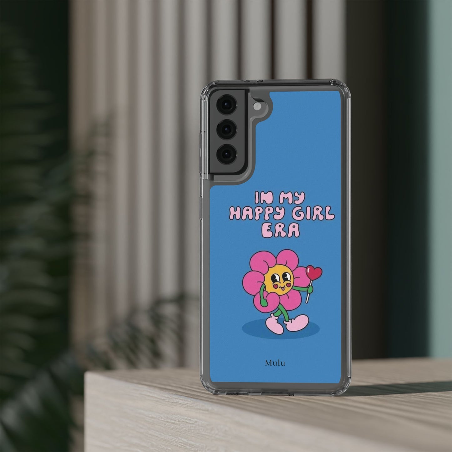 Clear Impact-Resistant Phone Case — “I’m My Happy Girl Era” Cute Flower Design