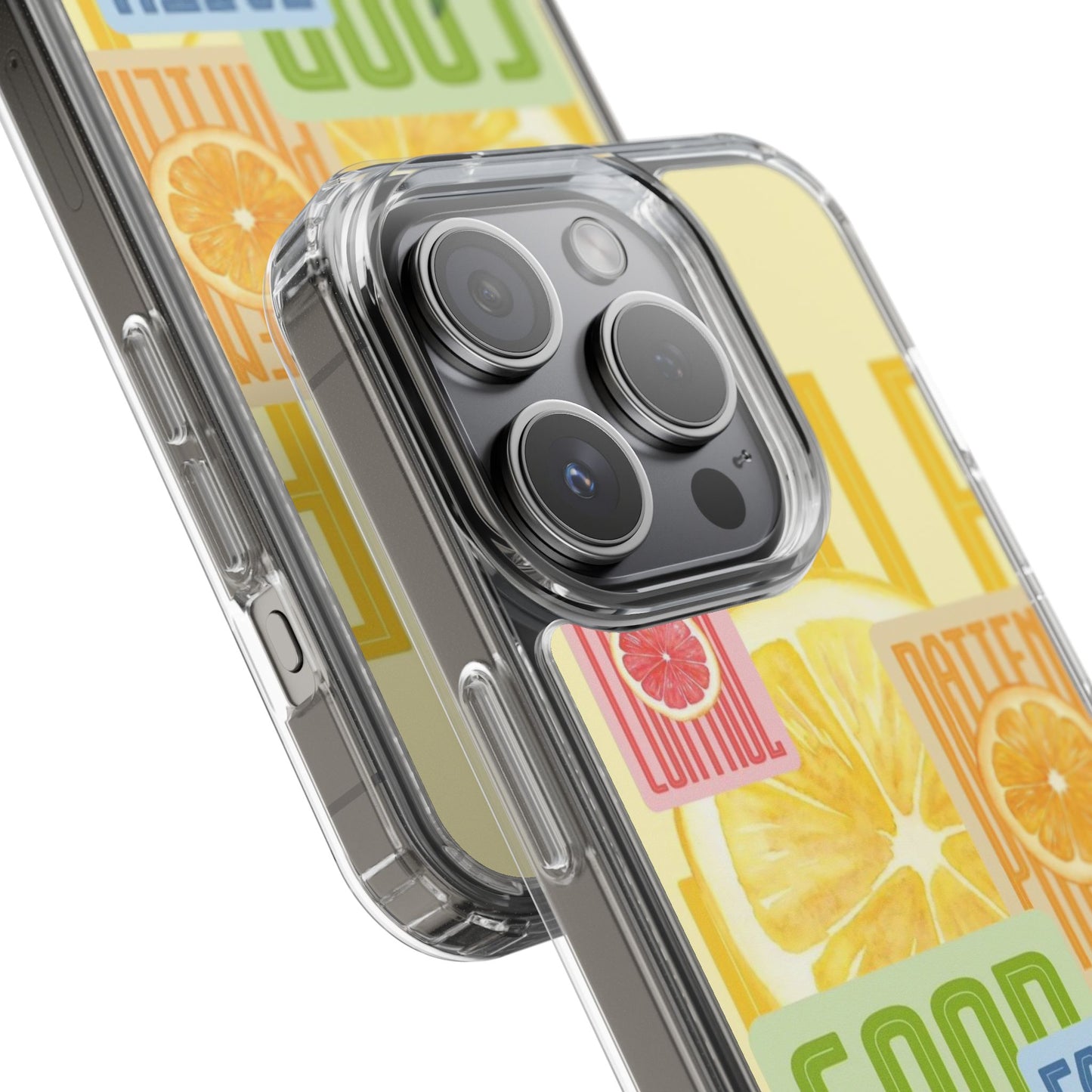 Clear Phone Case — Citrus Fruit Typography "Good Faith" Design