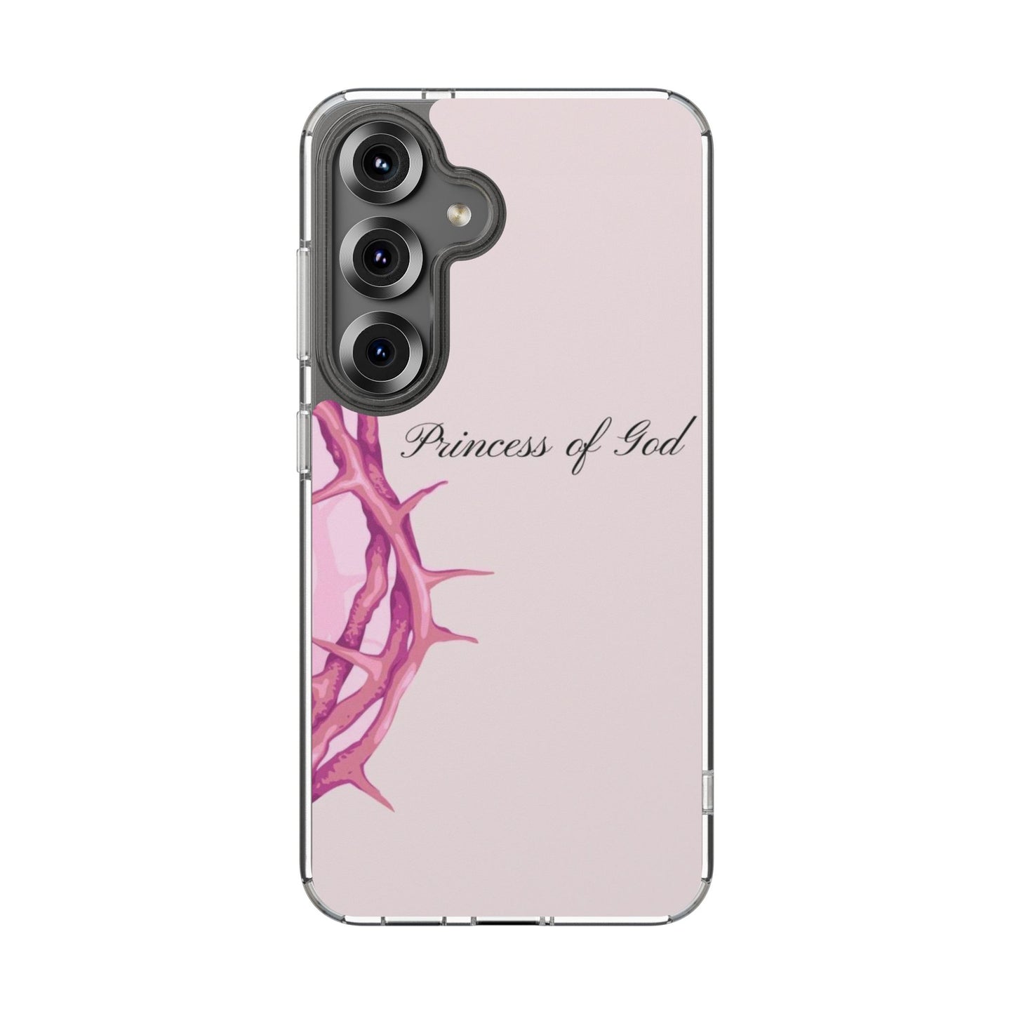 Phone Case — "Princess of God" Pink Crown of Thorns Clear Impact-Resistant Case