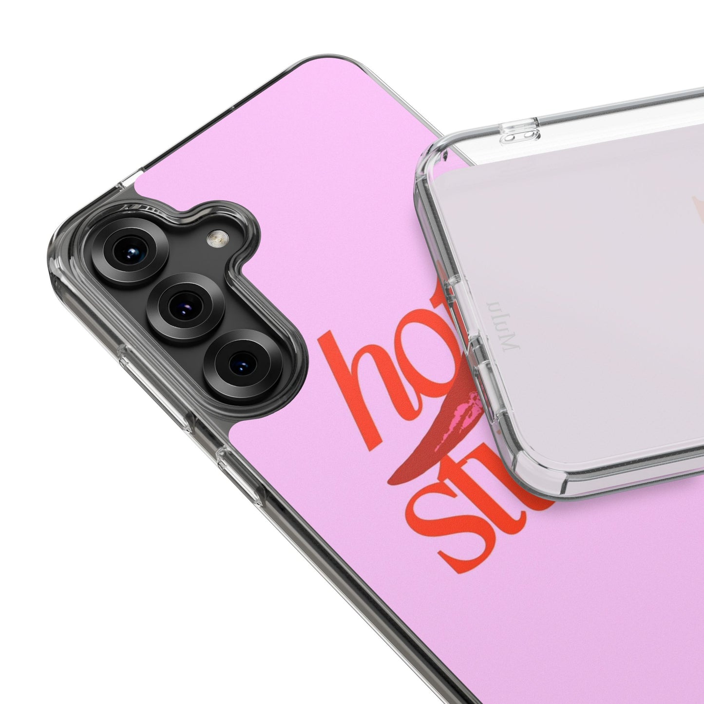Hot Stuff Clear Impact Phone Case — Pink Retro Typography iPhone Cover