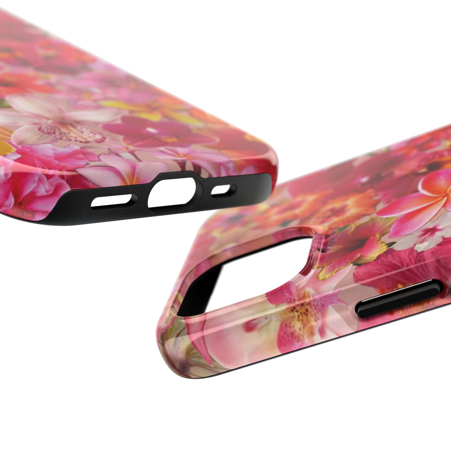 Tough Phone Case — Pink Tropical Floral Orchids Phone Cover