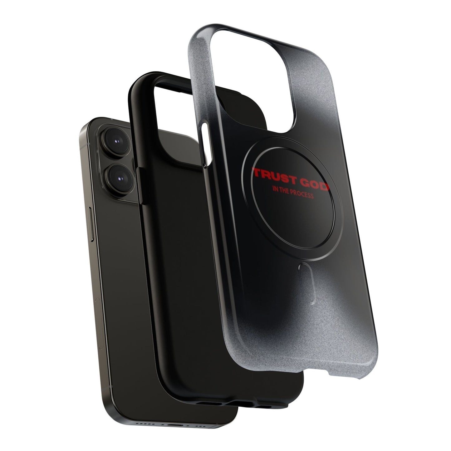 MagSafe Phone Case — "Trust God in the Process" Black Magnetic Tough Case