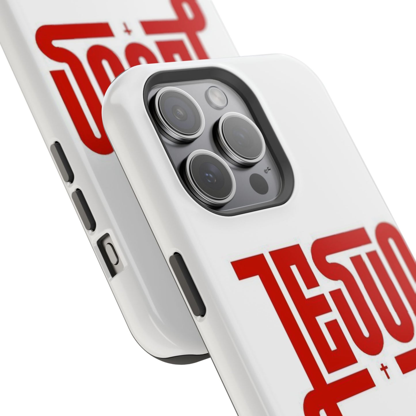 Jesus Magnetic Impact‑Resistant Phone Case — Bold Red Script Christian iPhone Cover