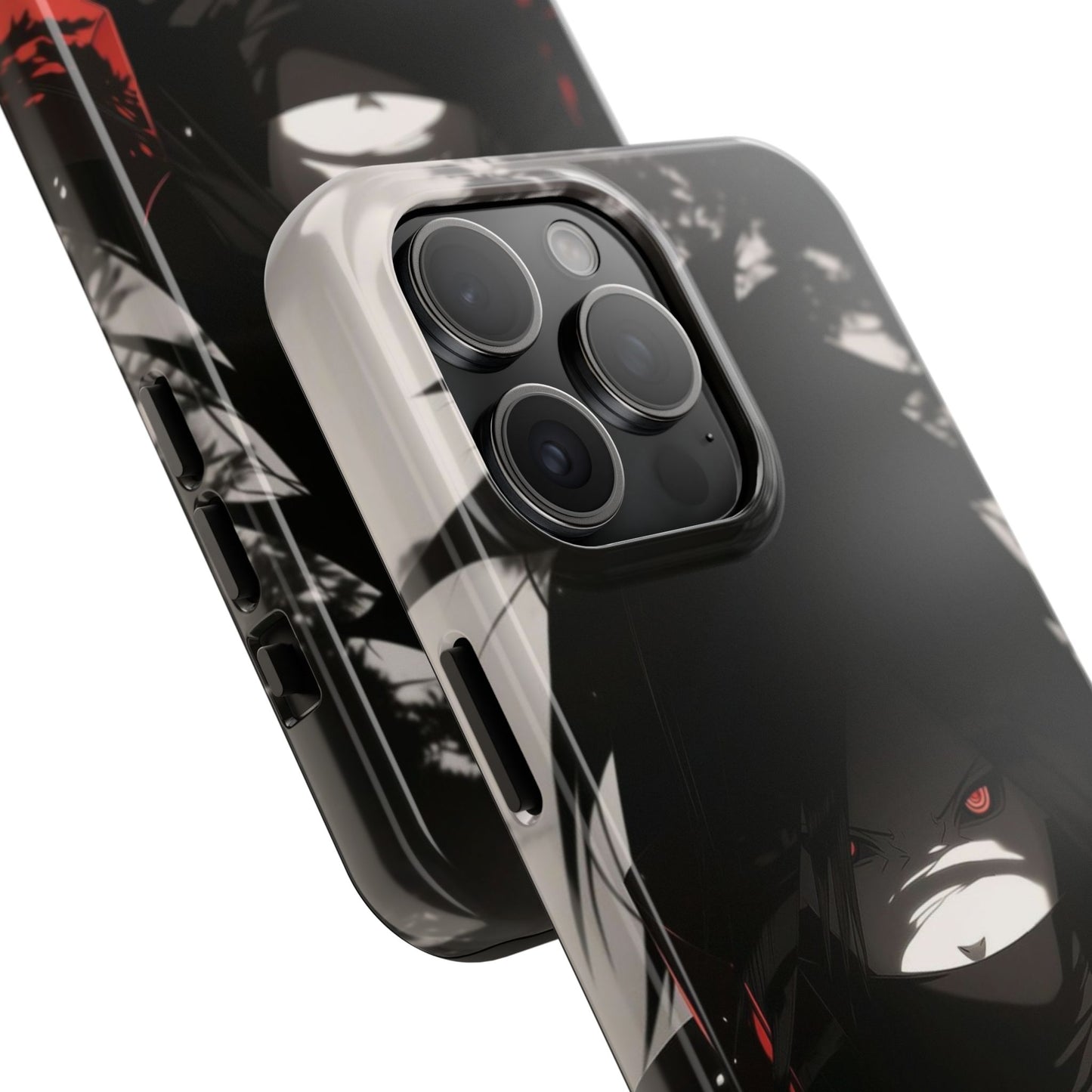 Anime Dark Ninja Phone Case — Red Eye Silhouette Tough Phone Case
