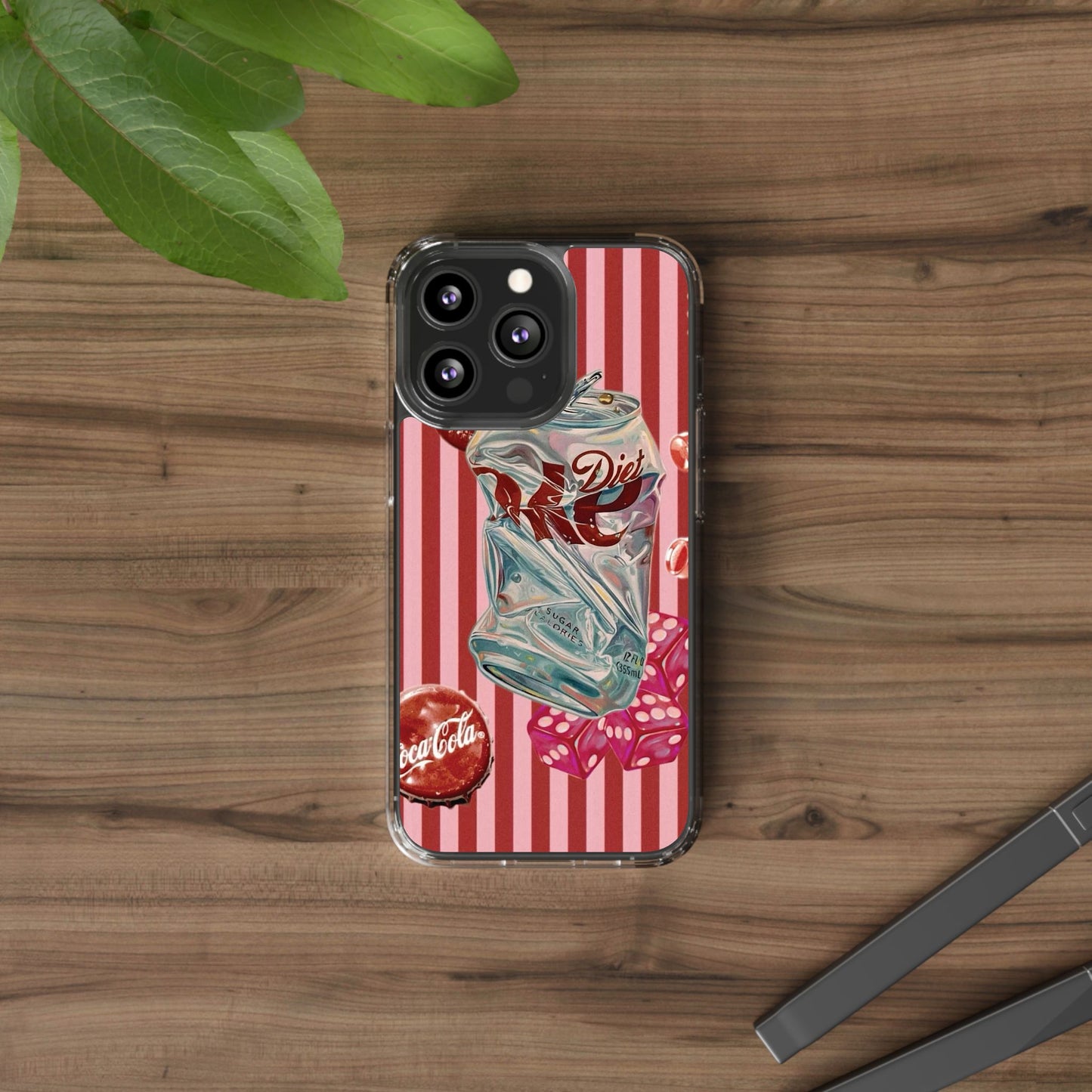 Diet Cola Crush Clear Phone Case – Retro Soda Pop Design