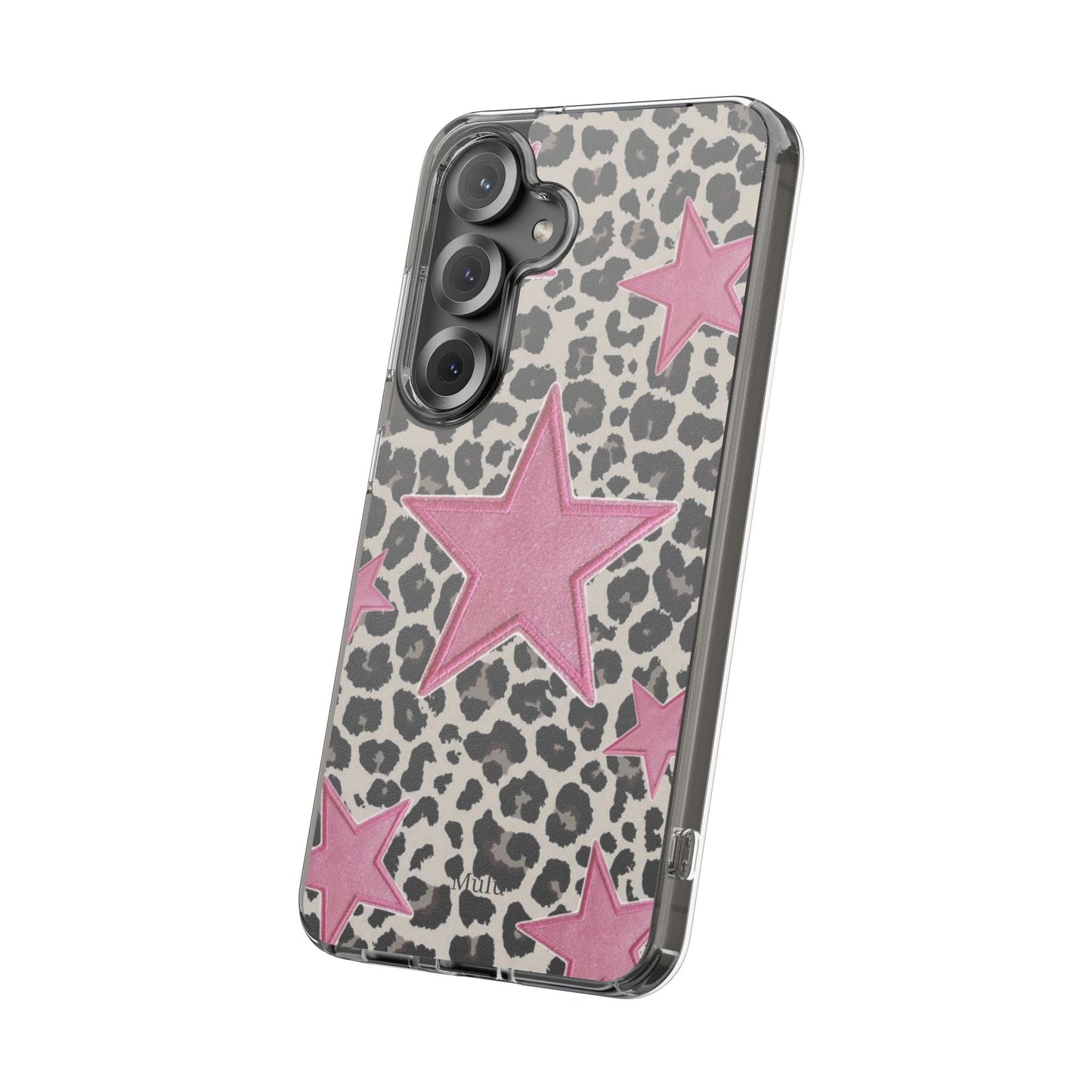 Pink Star Leopard Clear Impact Phone Case