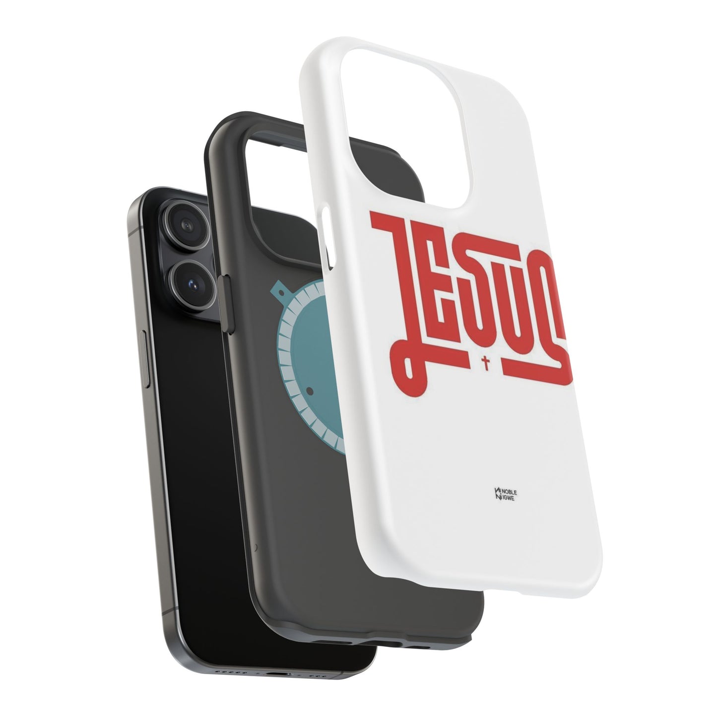 Jesus Magnetic Impact‑Resistant Phone Case — Bold Red Script Christian iPhone Cover