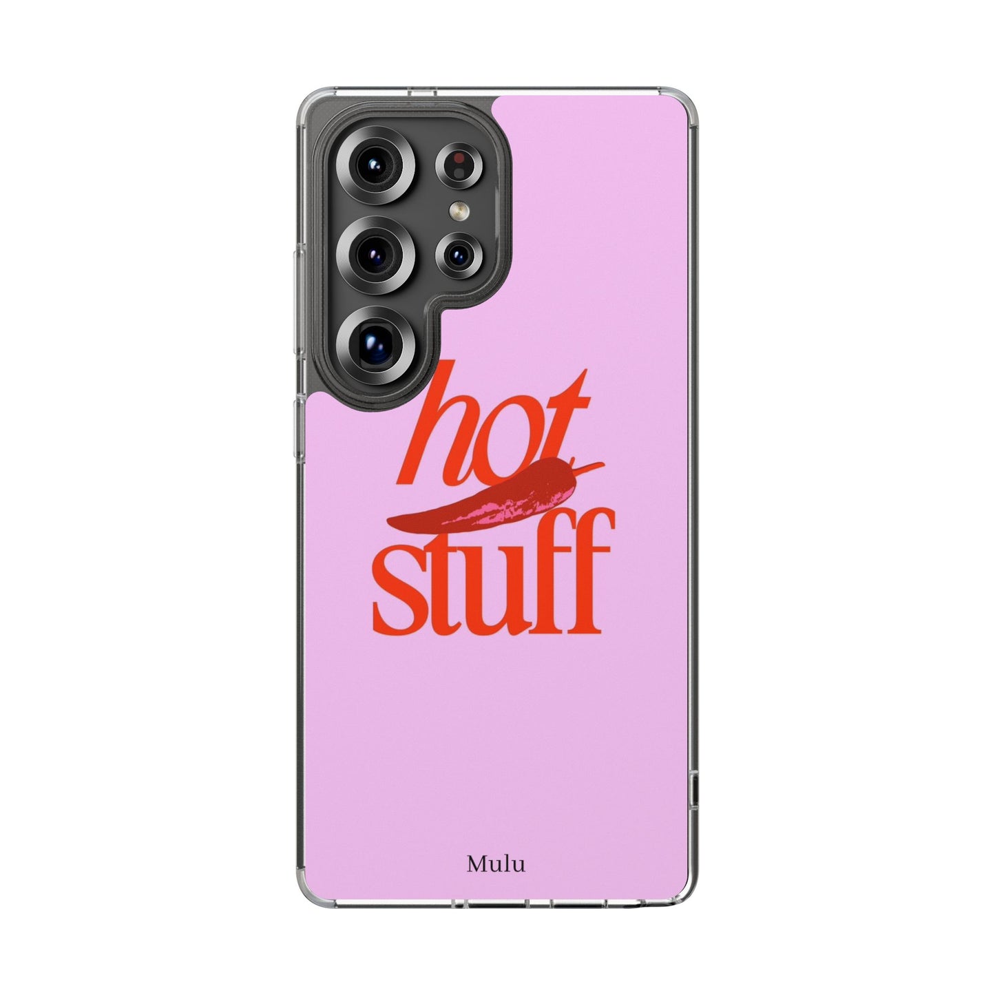 Hot Stuff Clear Impact Phone Case — Pink Retro Typography iPhone Cover