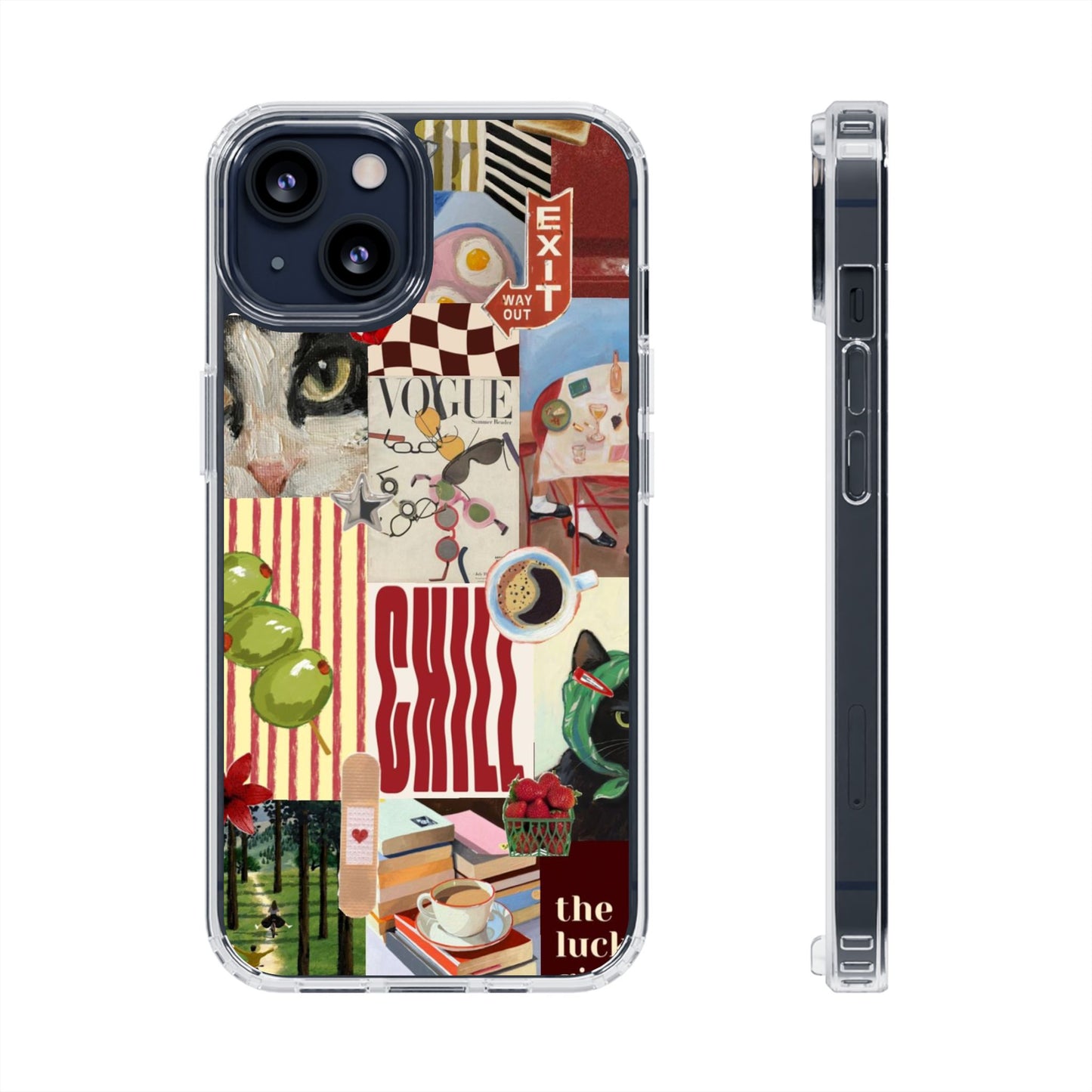 Collage Vintage Aesthetic Clear Impact-Resistant Phone Case