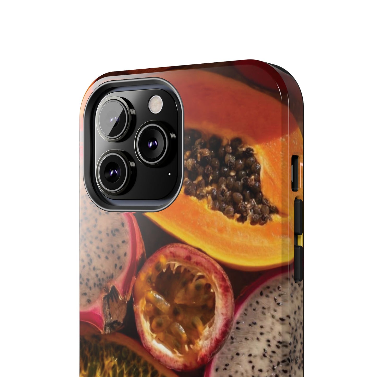 Tropical Fruit Tough Phone Case — Papaya & Dragon Fruit Design