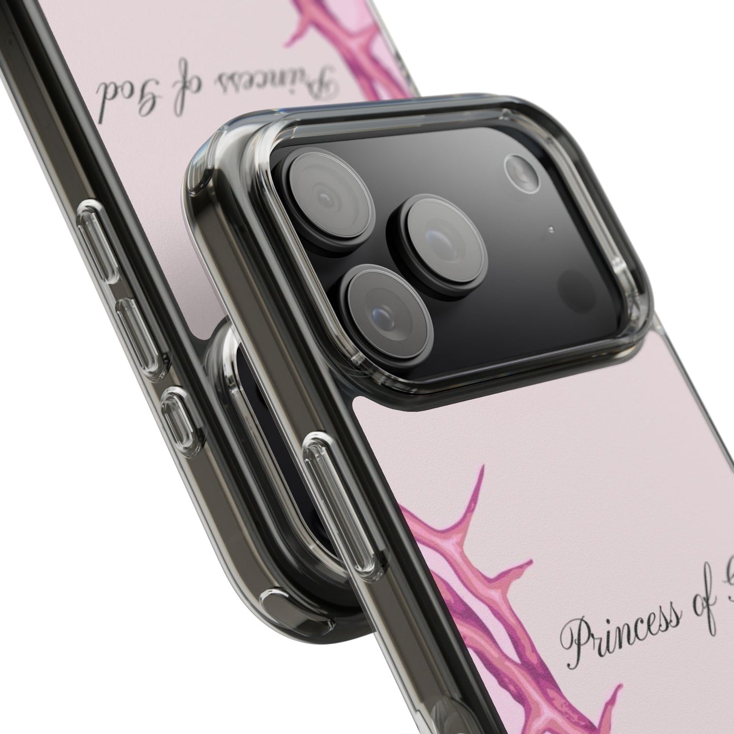 Phone Case — "Princess of God" Pink Crown of Thorns Clear Impact-Resistant Case