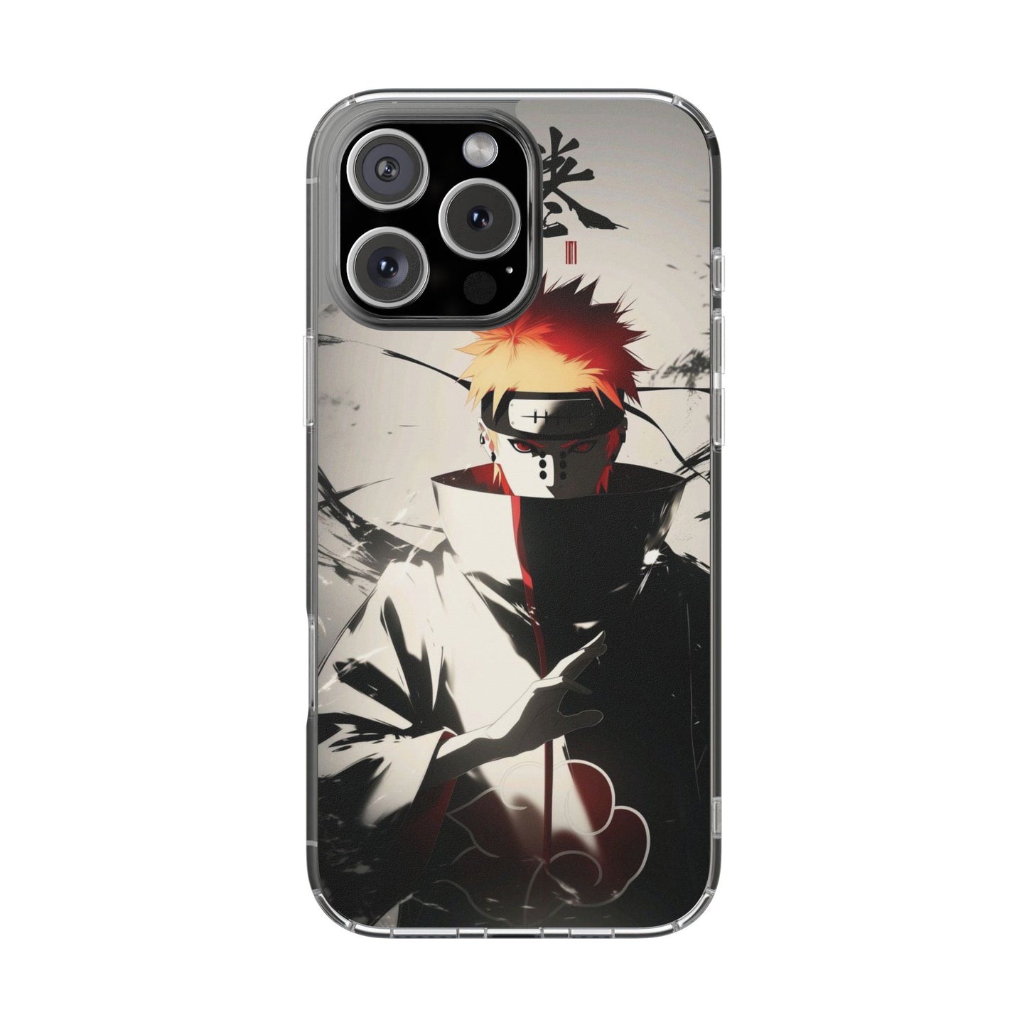 Clear Impact-Resistant Phone Case — Anime Akatsuki Shadow Design