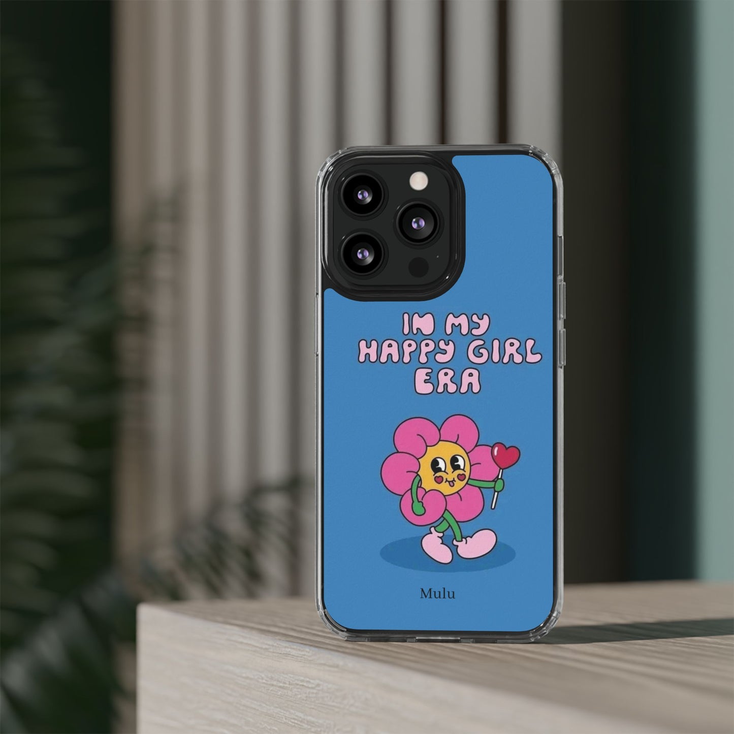 Clear Impact-Resistant Phone Case — “I’m My Happy Girl Era” Cute Flower Design