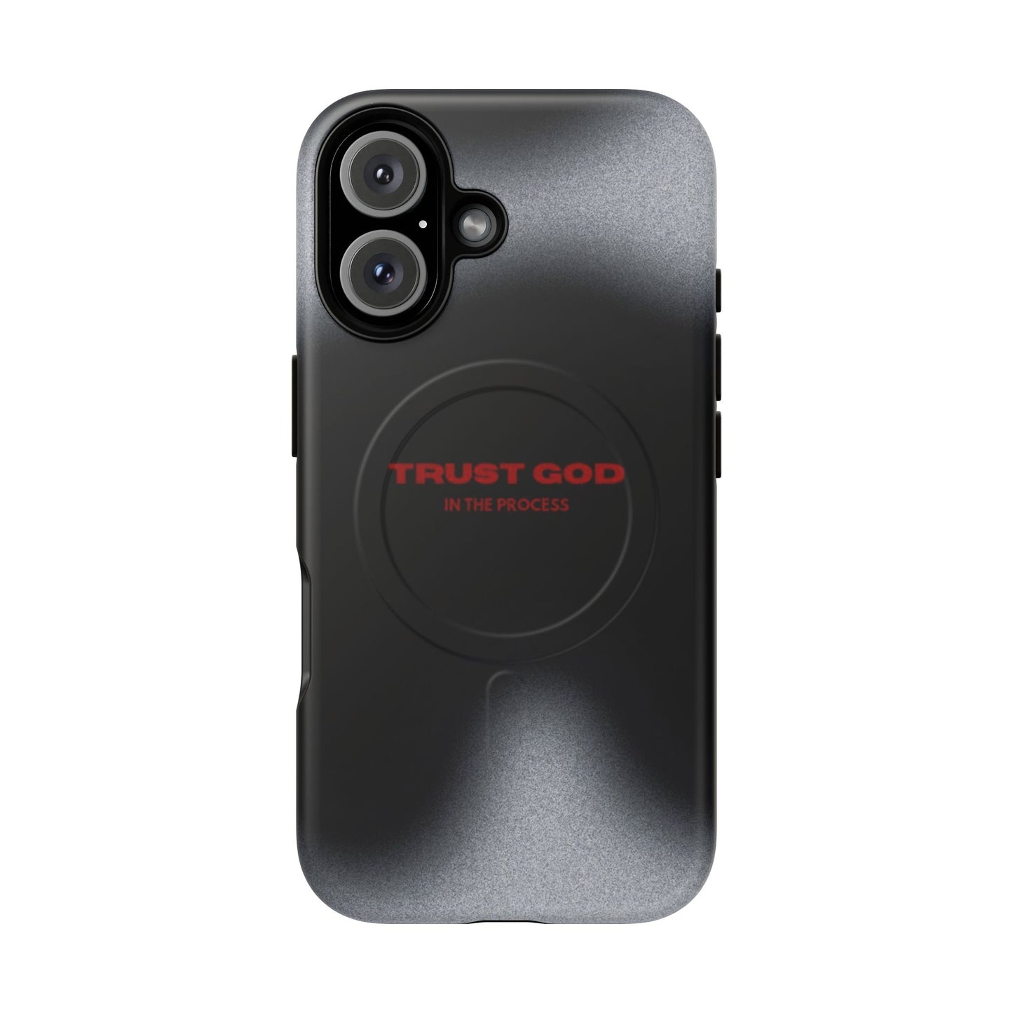 MagSafe Phone Case — "Trust God in the Process" Black Magnetic Tough Case