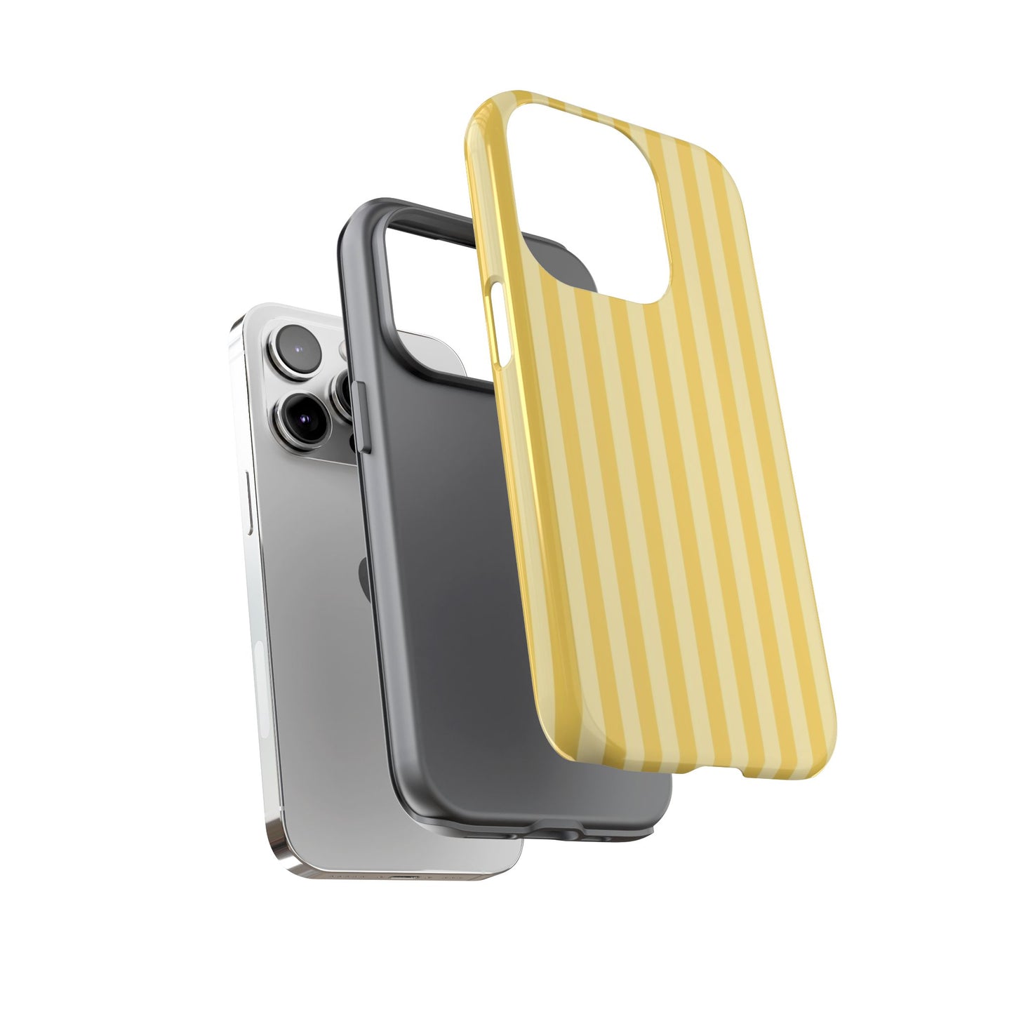 Yellow Stripe Tough Phone Case — Durable Protective iPhone Cover