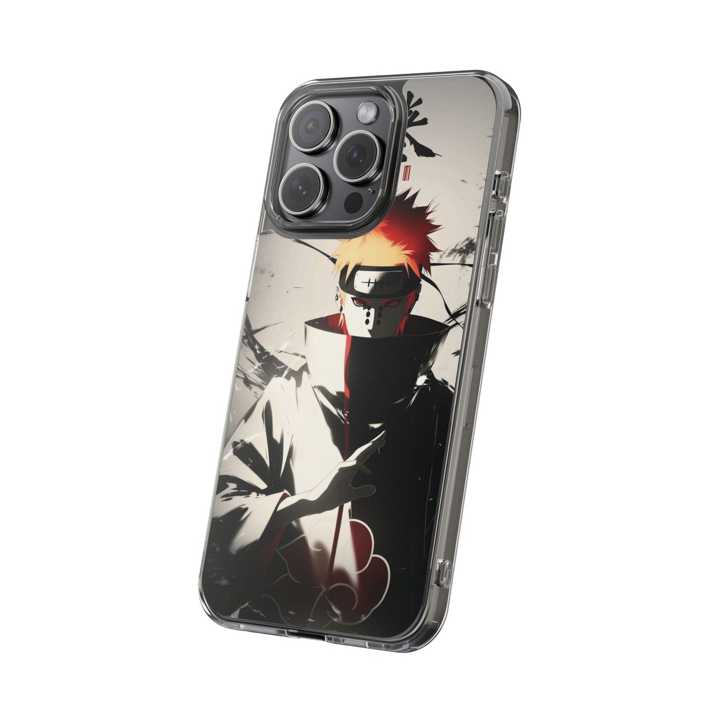 Clear Impact-Resistant Phone Case — Anime Akatsuki Shadow Design