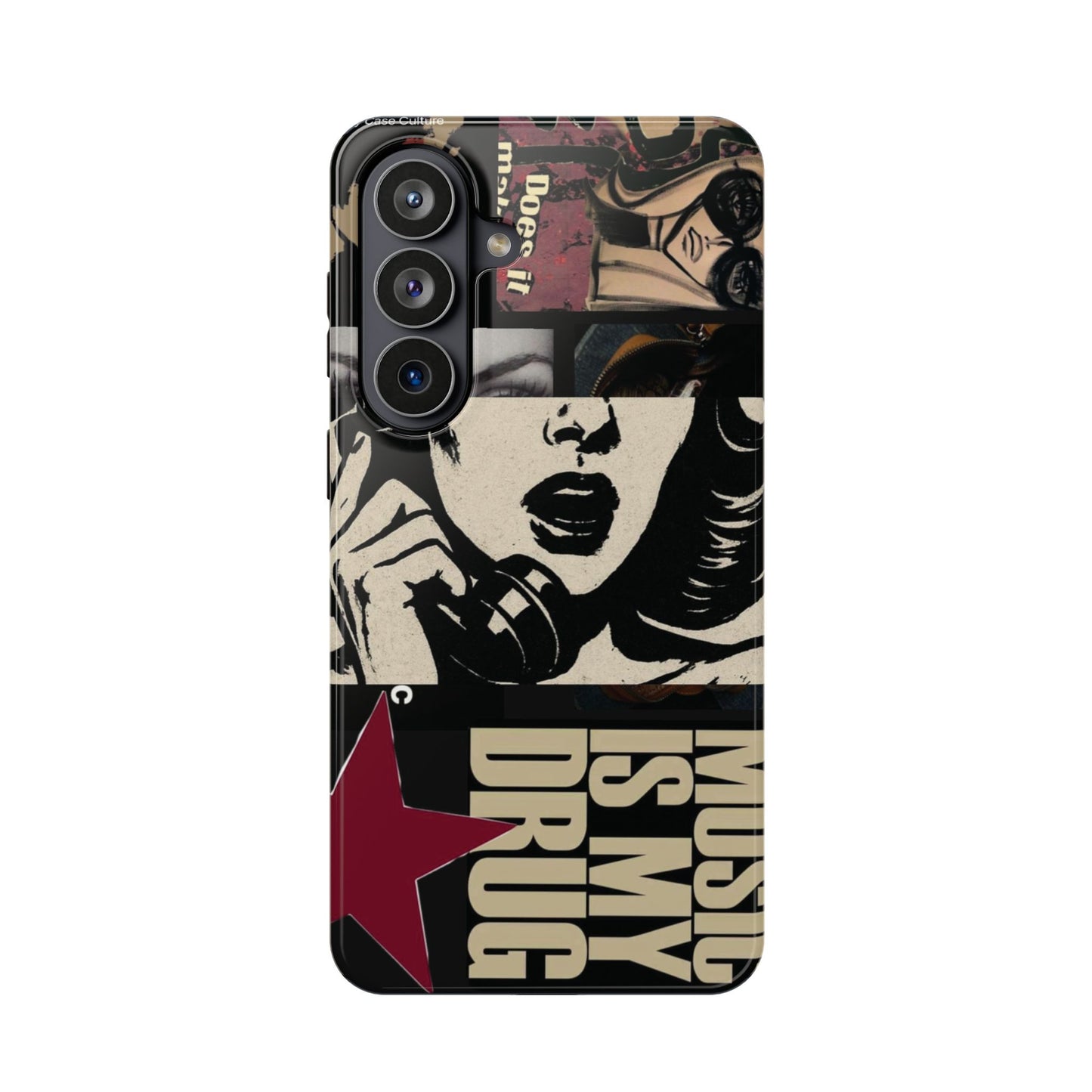 Magnetic Impact Phone Case — Retro Pop Art "Music Is My Drug" Design