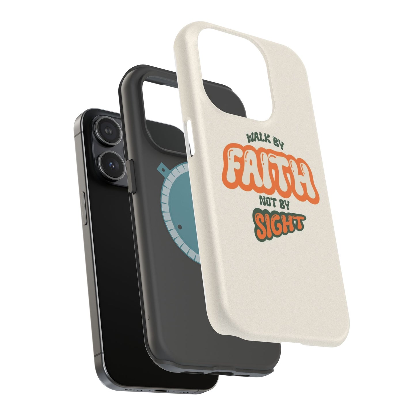 Magnetic Impact-Resistant Case — "Walk by Faith Not by Sight" Inspirational Phone Cover
