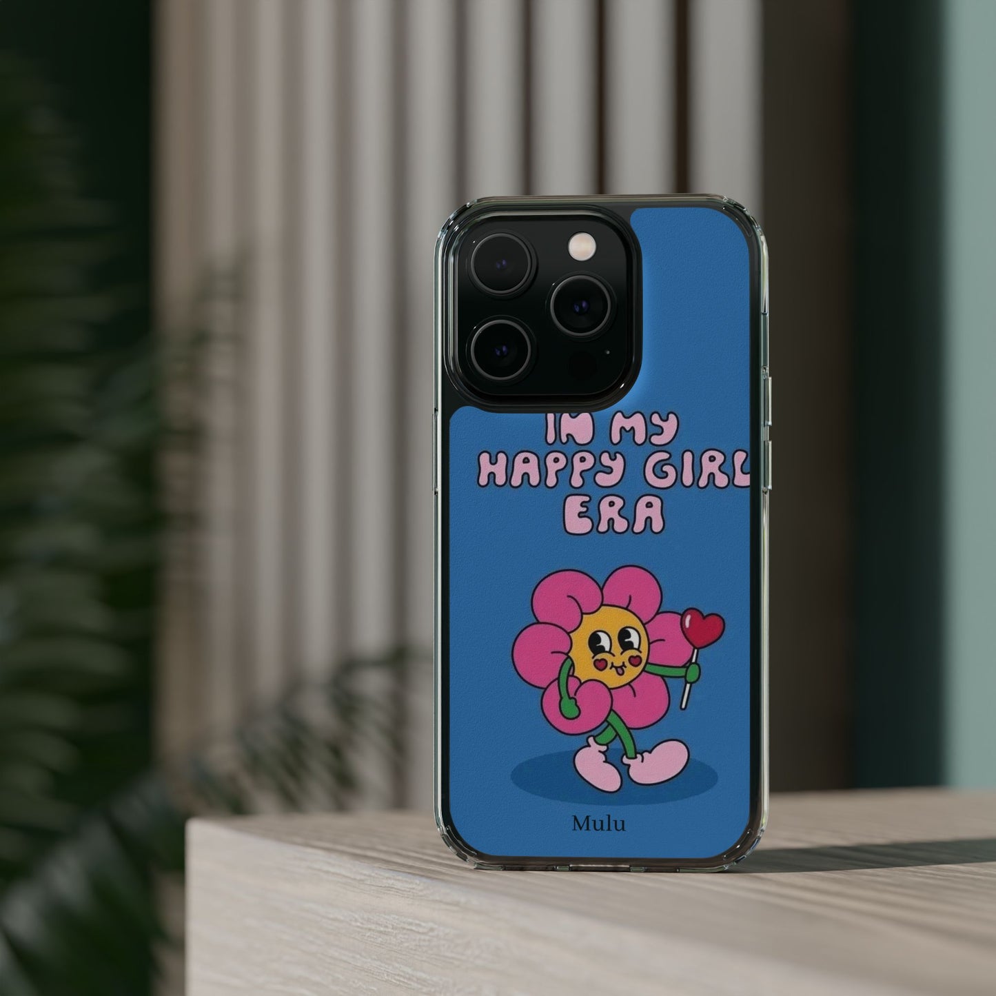 Clear Impact-Resistant Phone Case — “I’m My Happy Girl Era” Cute Flower Design