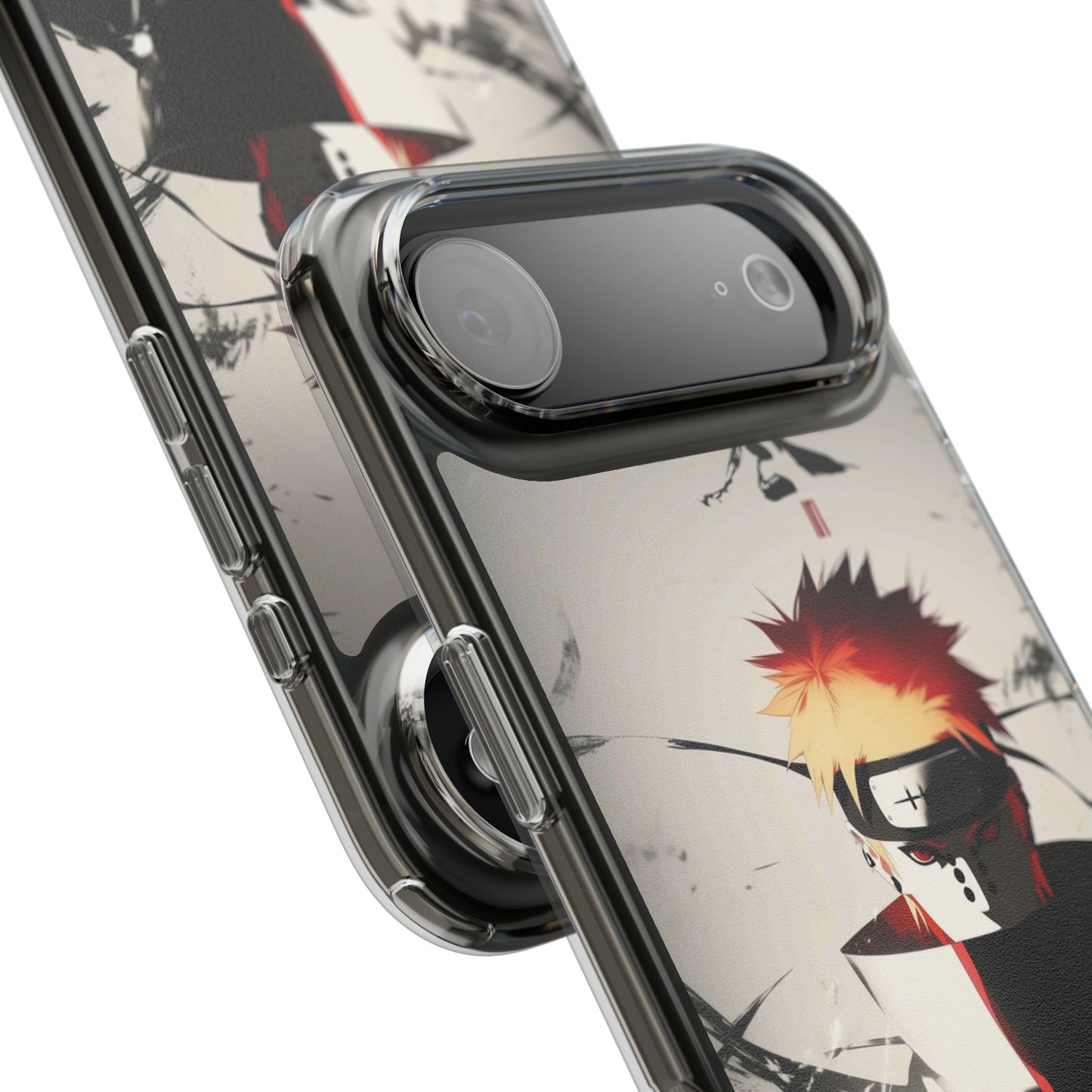 Clear Impact-Resistant Phone Case — Anime Akatsuki Shadow Design
