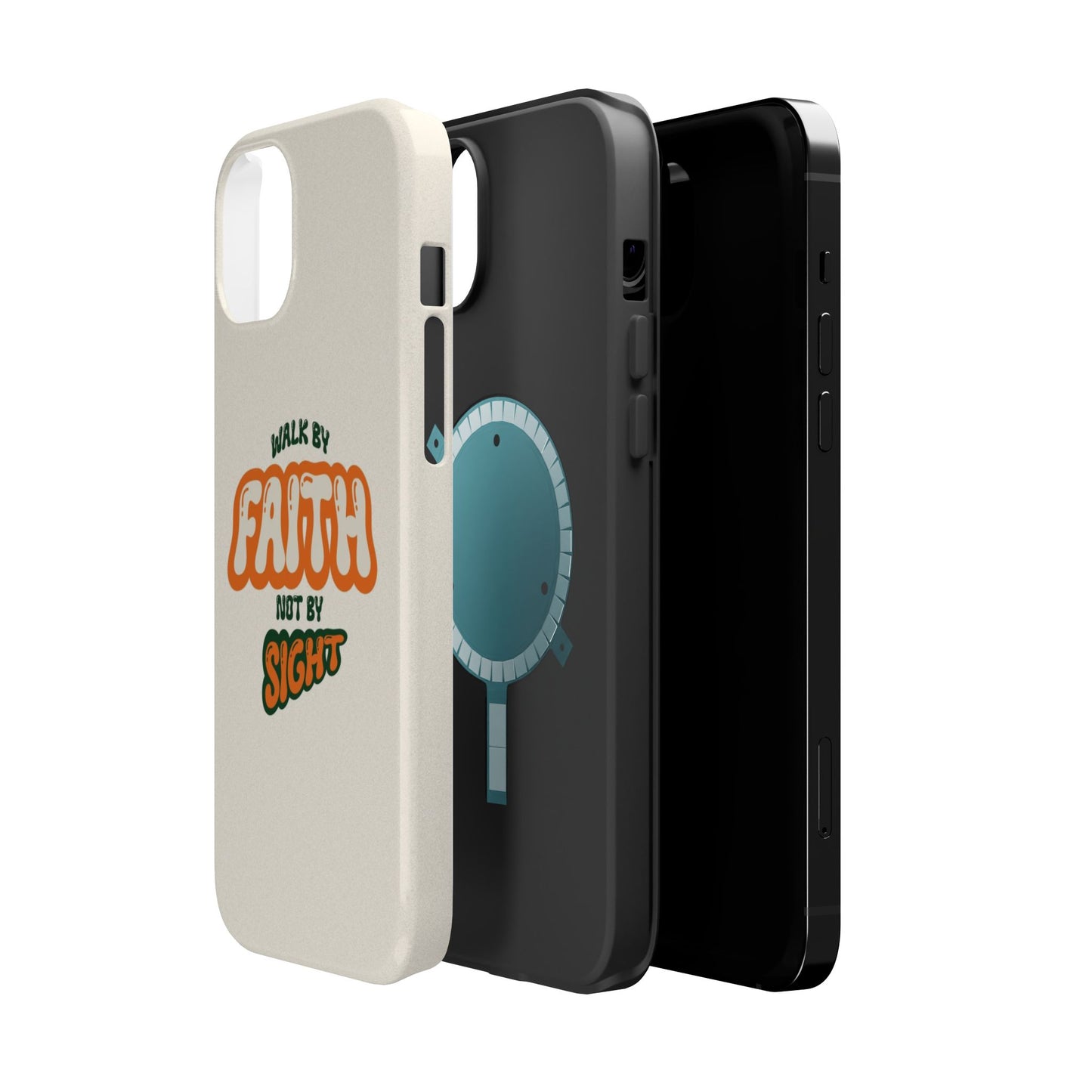 Magnetic Impact-Resistant Case — "Walk by Faith Not by Sight" Inspirational Phone Cover