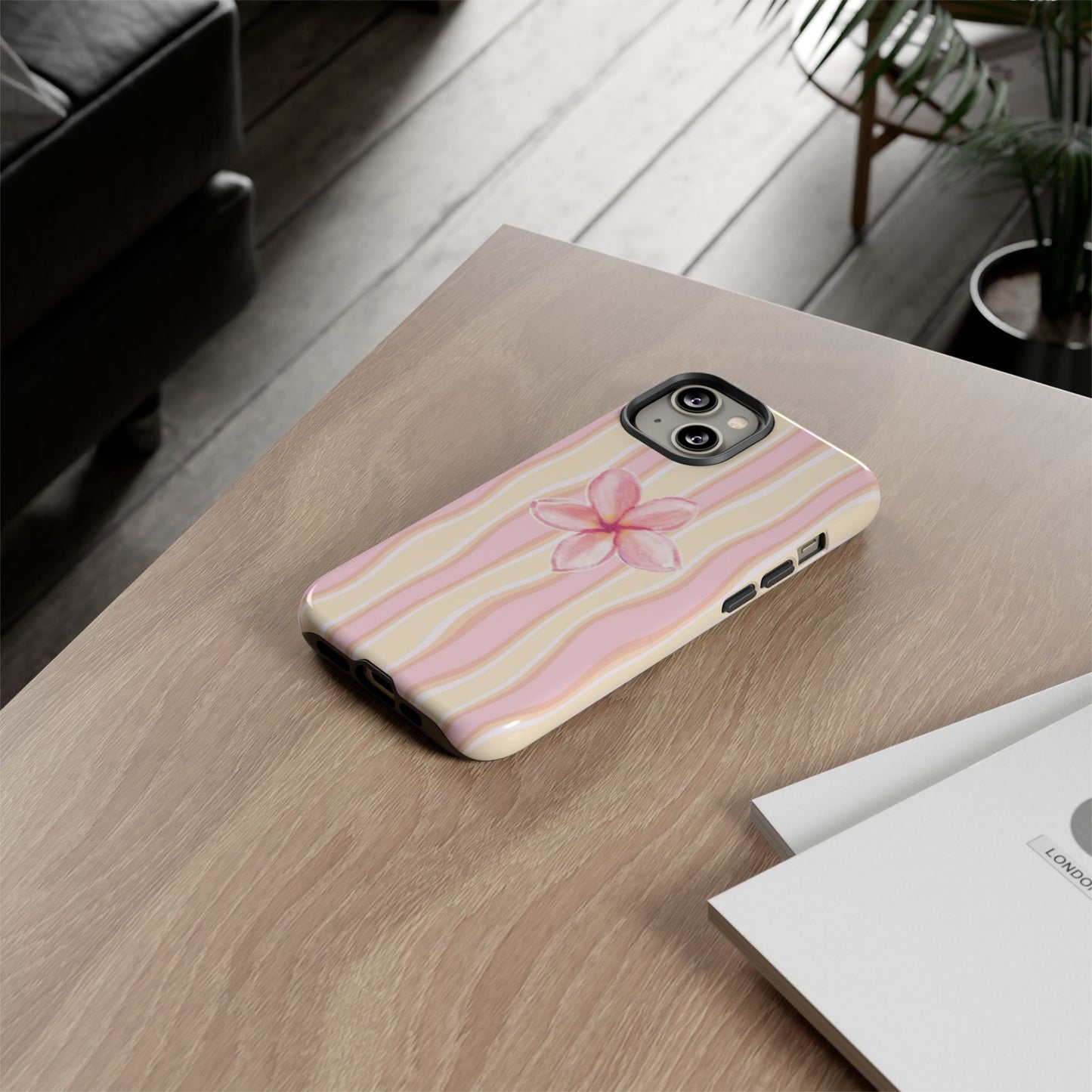 Pink Plumeria Phone Case - Tropical Floral Tough Phone Case