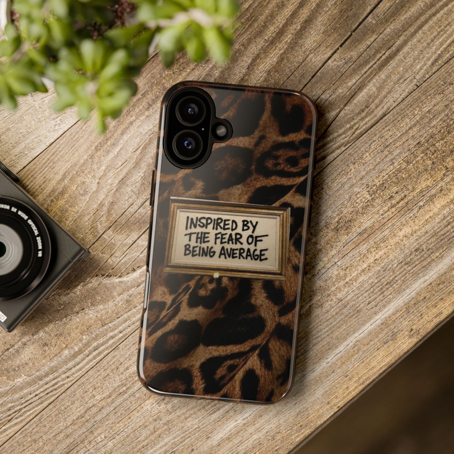 Leopard 'Inspired by the Fear of Being Average' Phone Case