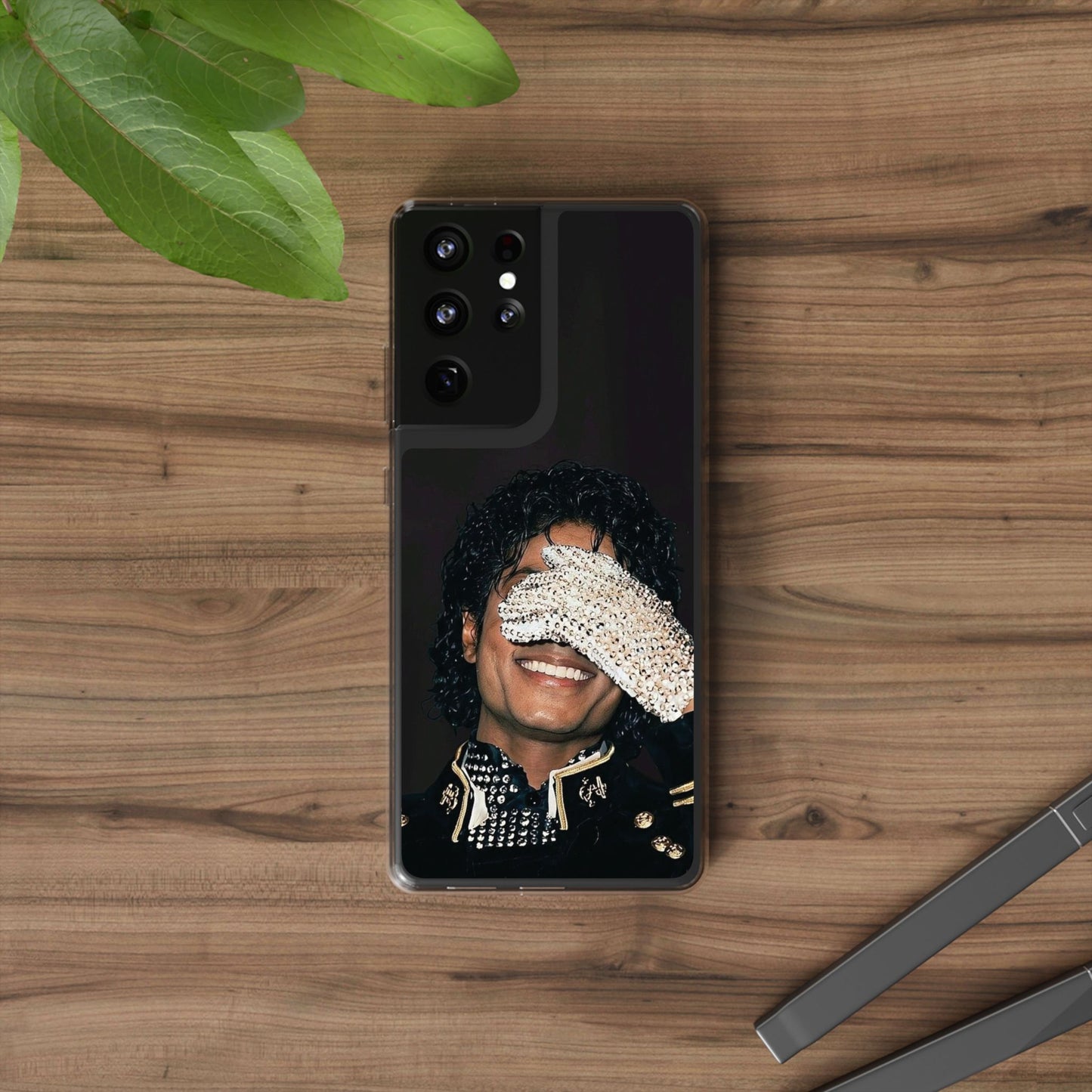 Michael Jackson Smiling Portrait Clear Phone Case — Retro Pop Icon Design