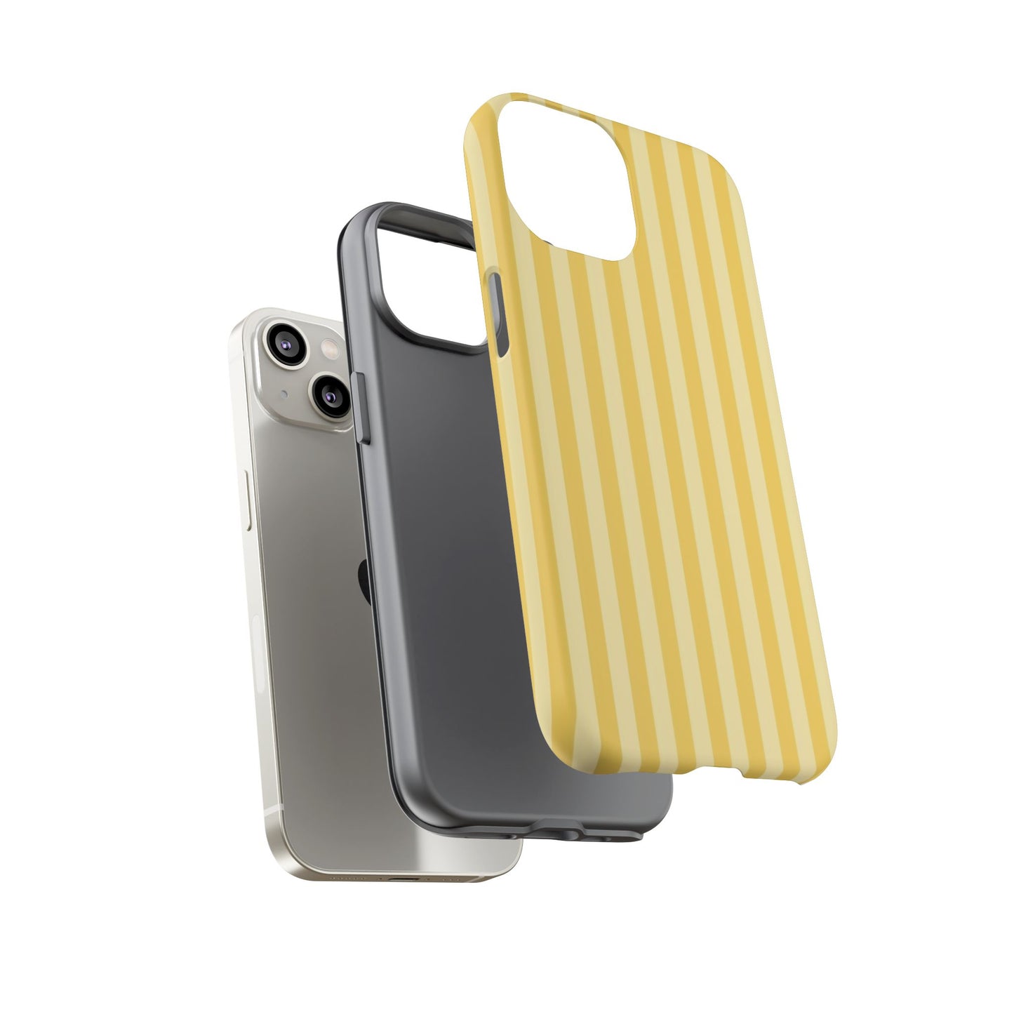 Yellow Stripe Tough Phone Case — Durable Protective iPhone Cover