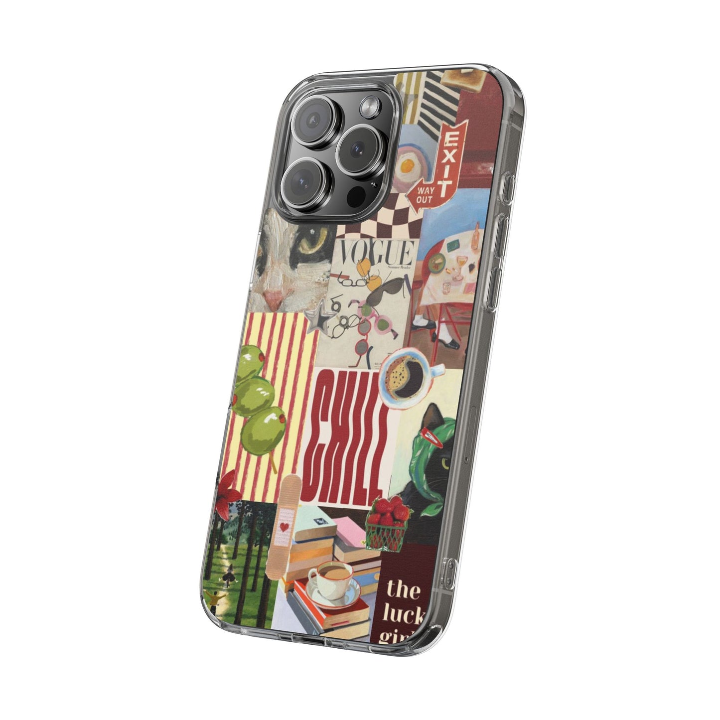 Collage Vintage Aesthetic Clear Impact-Resistant Phone Case