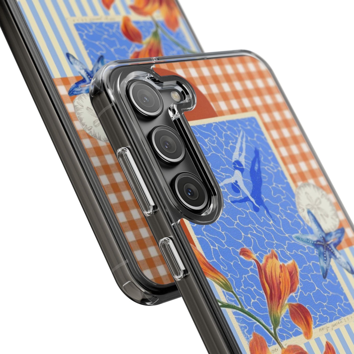 Floral Patchwork Clear Impact-Resistant Phone Case